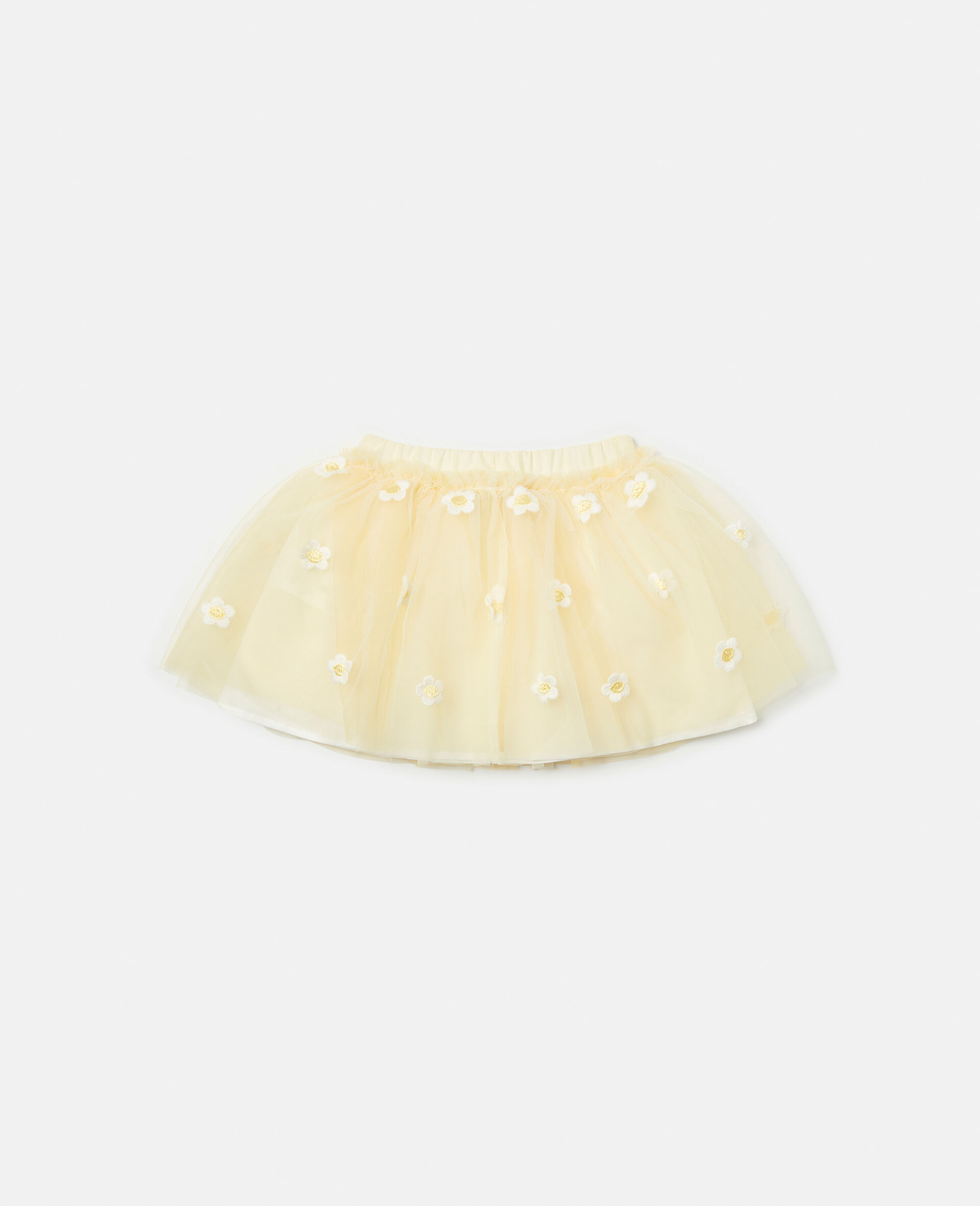 Daisy Embroidery Tulle Skirt-Yellow-large image number 2