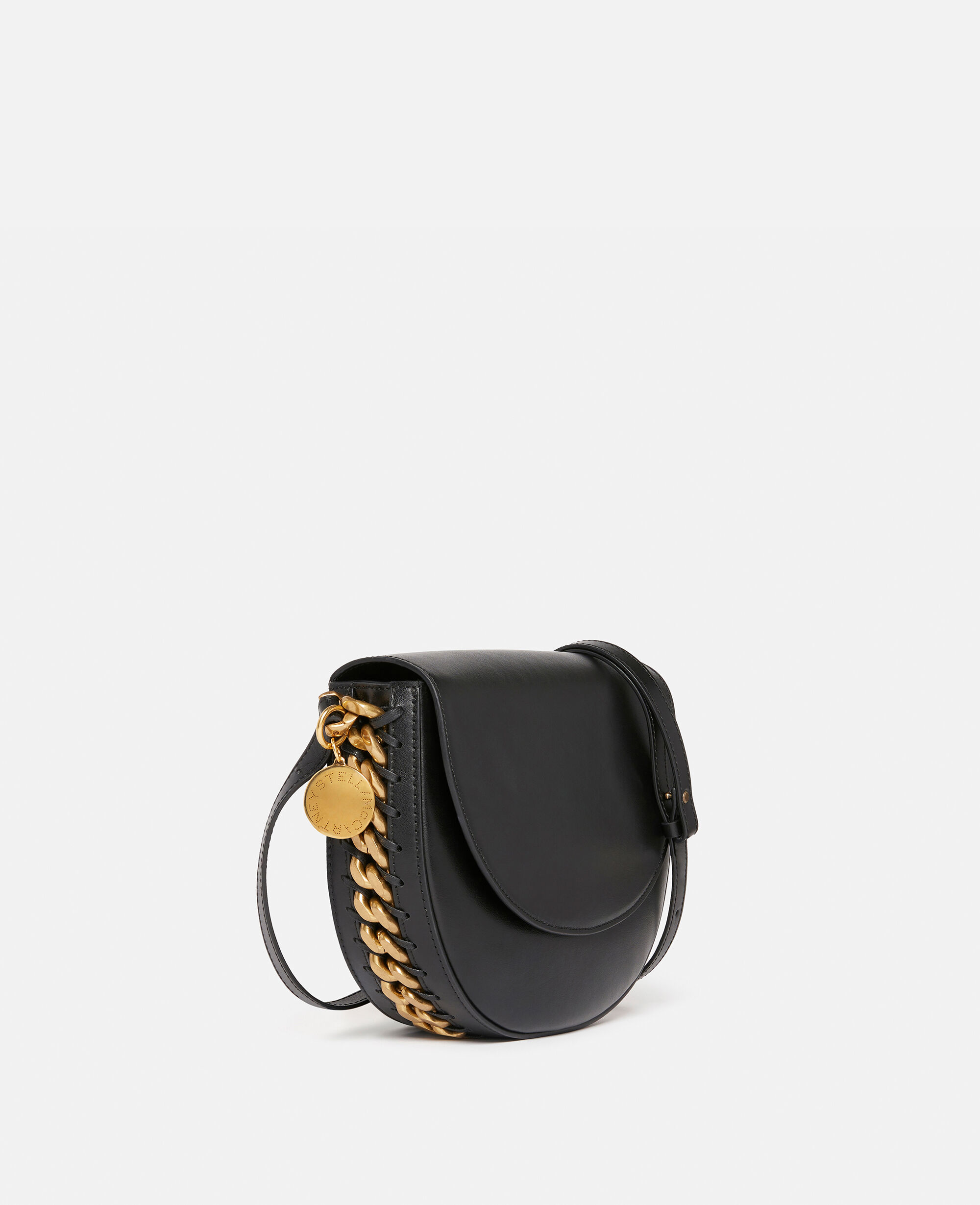 Women Black Frayme Medium Flap Shoulder Bag Stella McCartney US