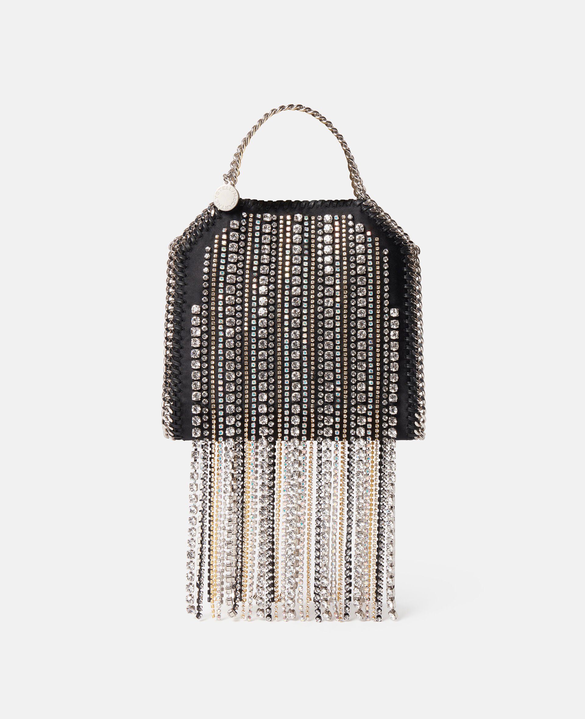 Limited Edition Crystal Fringe Falabella Tiny Tote Bag -Black-large image number 0