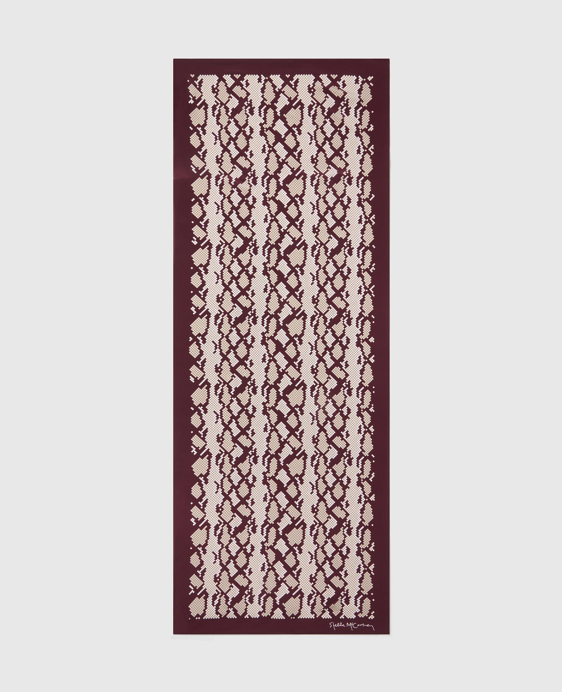 Snake Print Square Scarf-Brown-medium