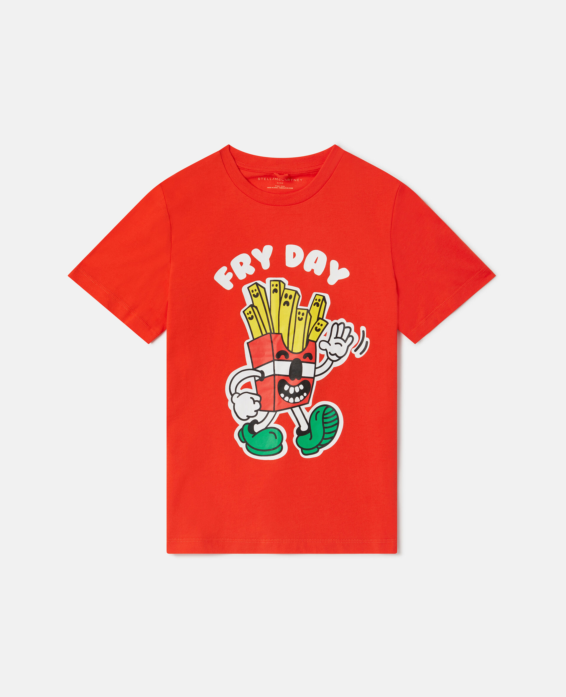 'Fry Day' プリント Tシャツ-レッド-large image number 0