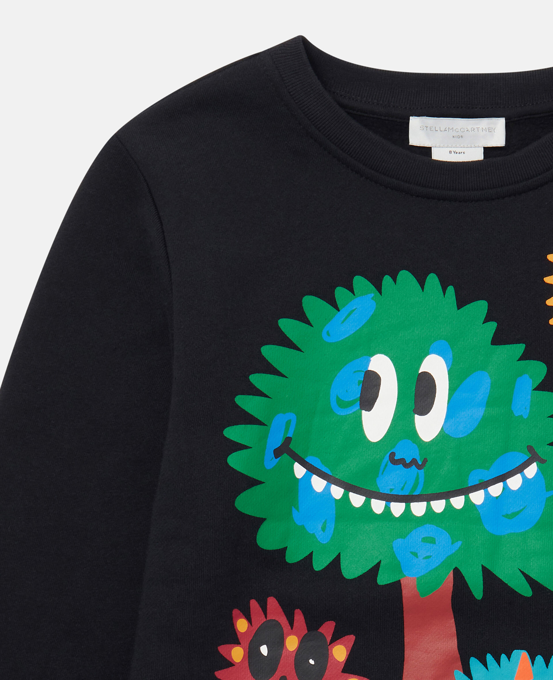 Monster Faces Long Sleeve T-Shirt-Black-large image number 1