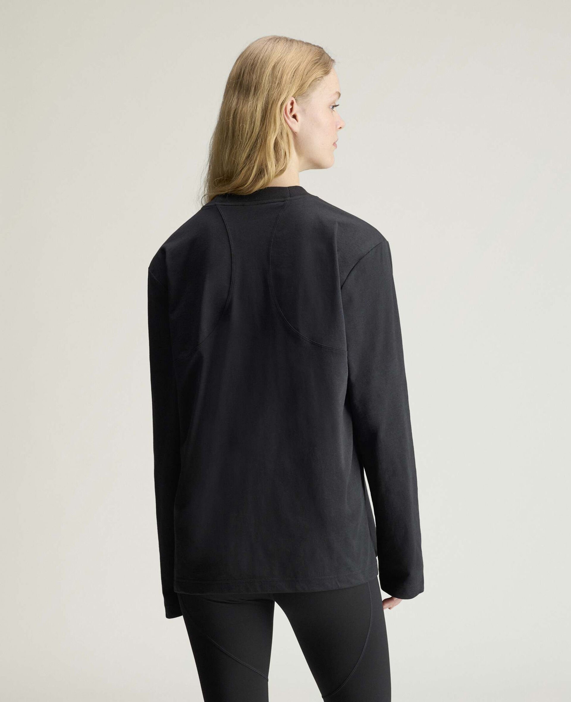 T shirt classique a manches longues avec logo-Noir-large image number 2