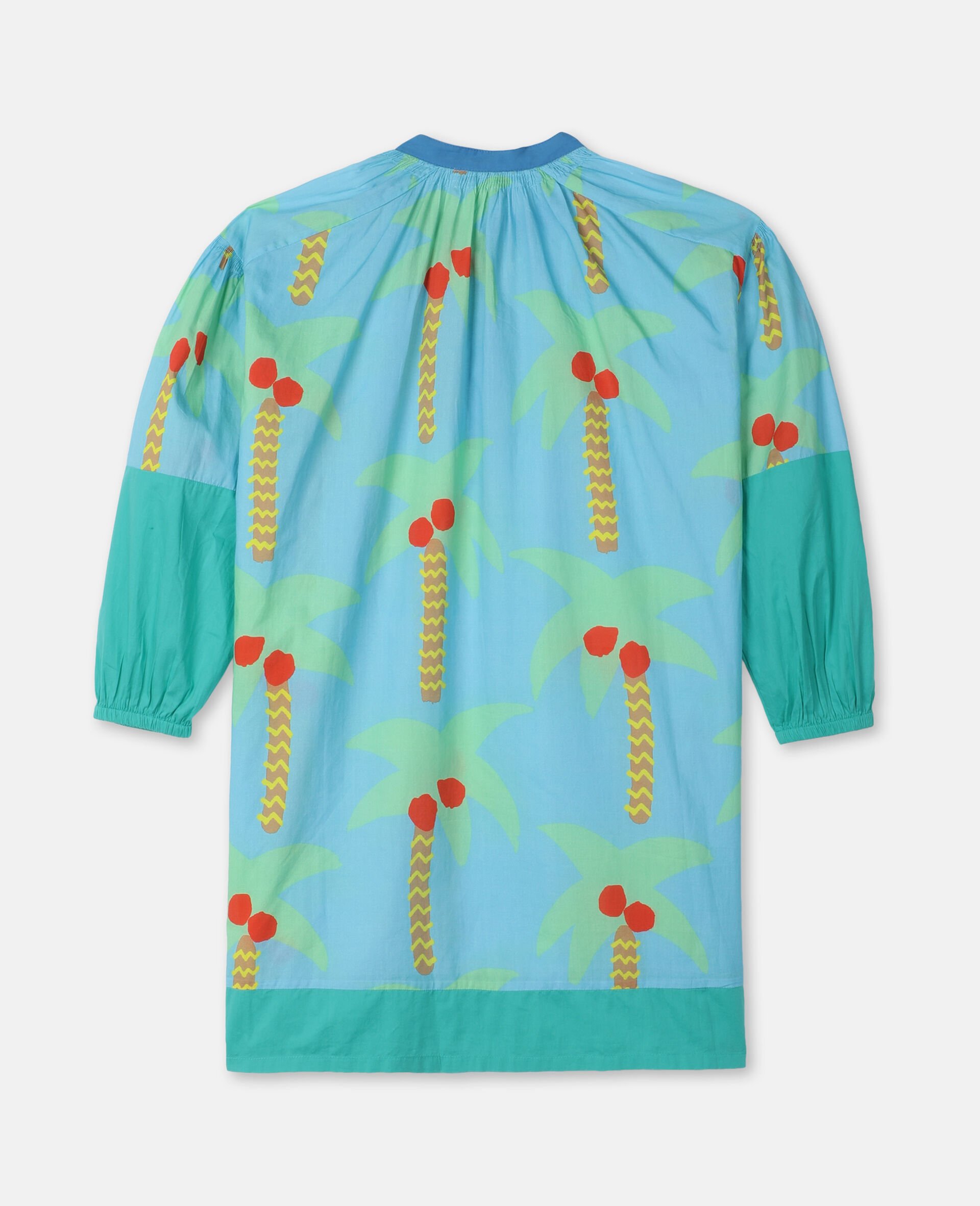 Palm Trees Oversize Cotton Dress-Green-large image number 3