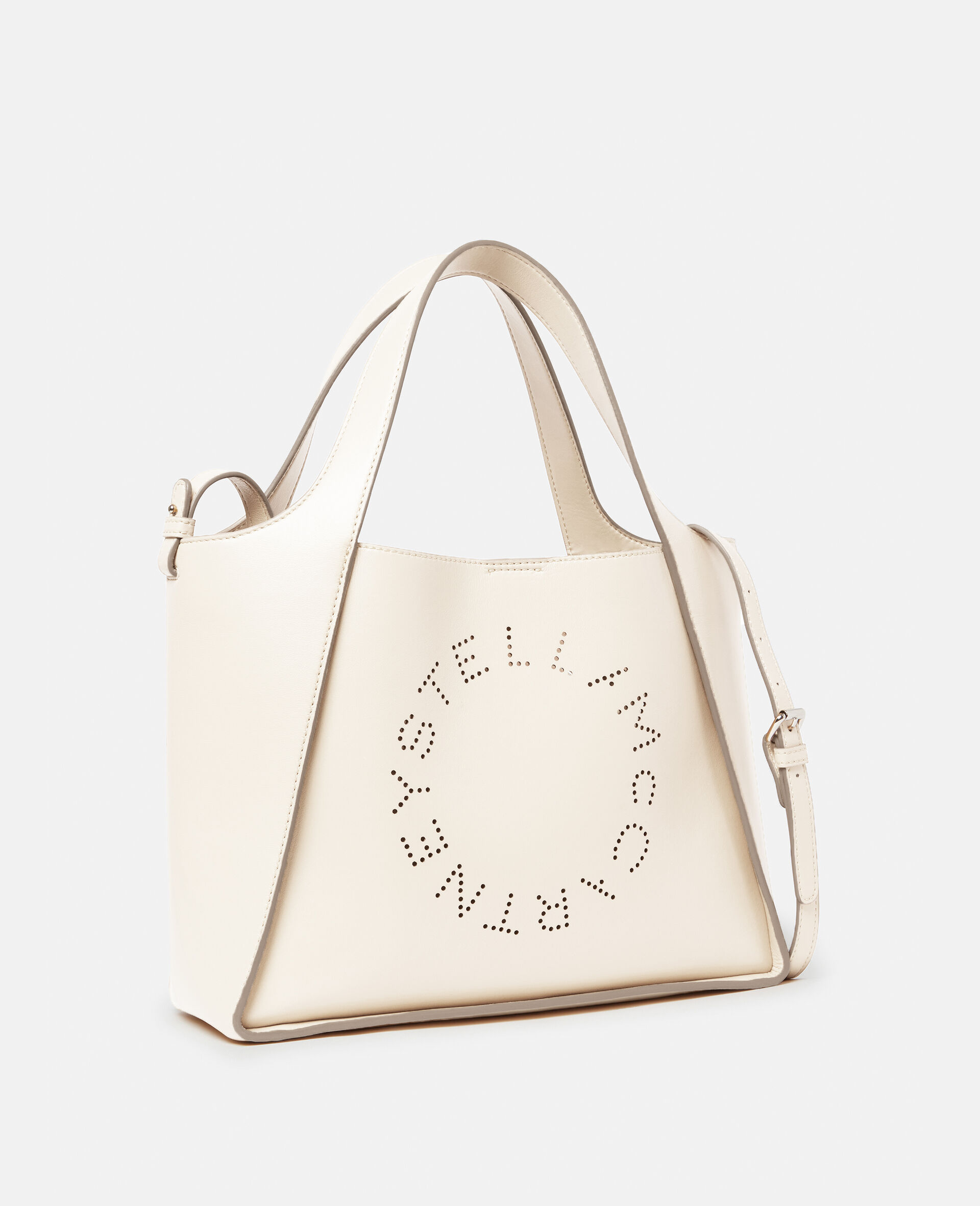 Logo Crossbody Tote Bag-White-model
