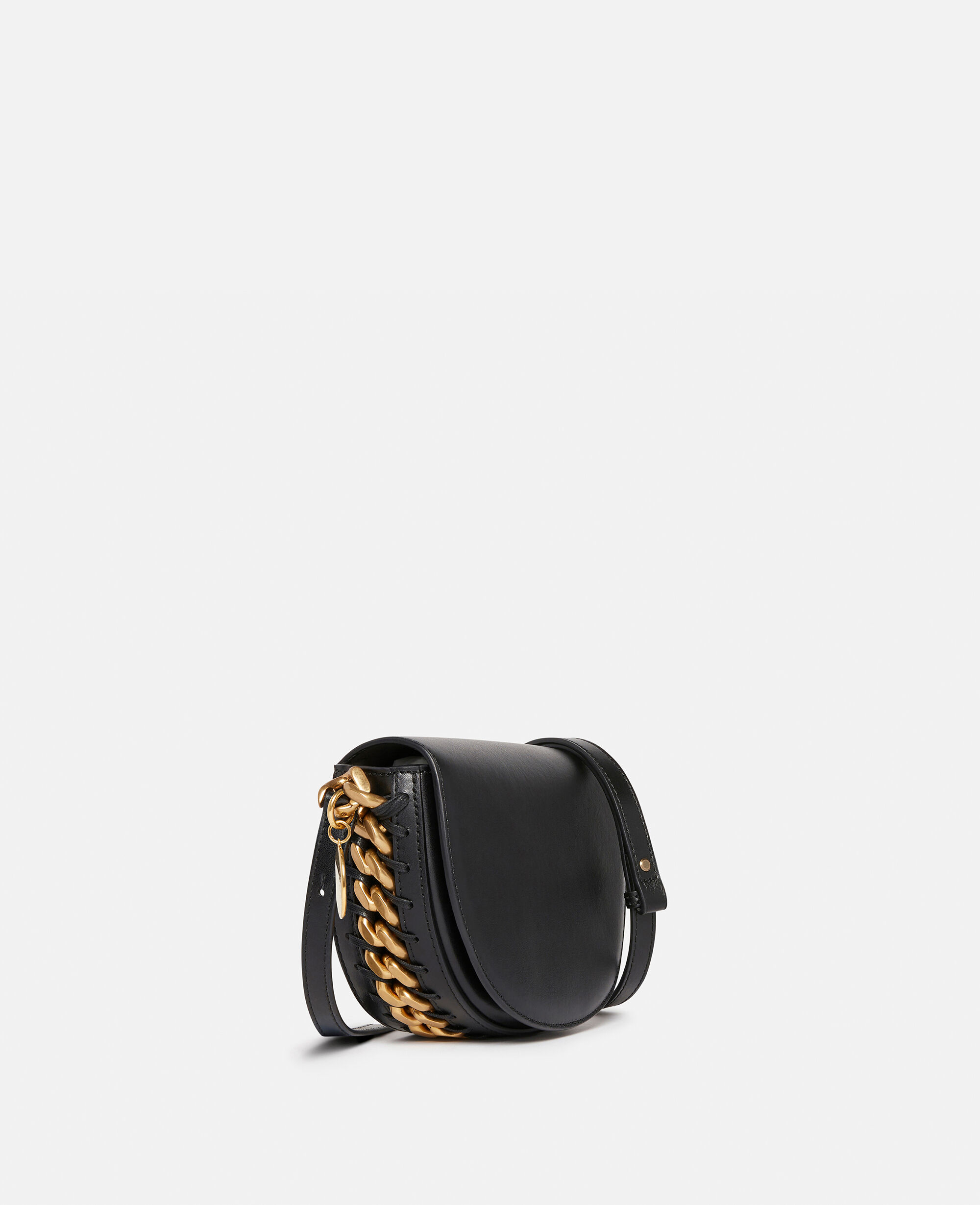 Women Black Frayme Small Flap Shoulder Bag | Stella McCartney US