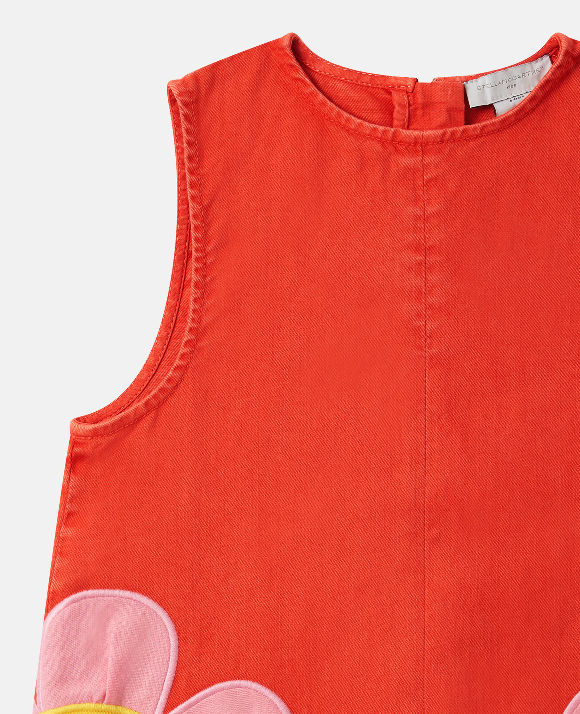 Floral Appliqu&eacute; Sleeveless Dress-Red-medium