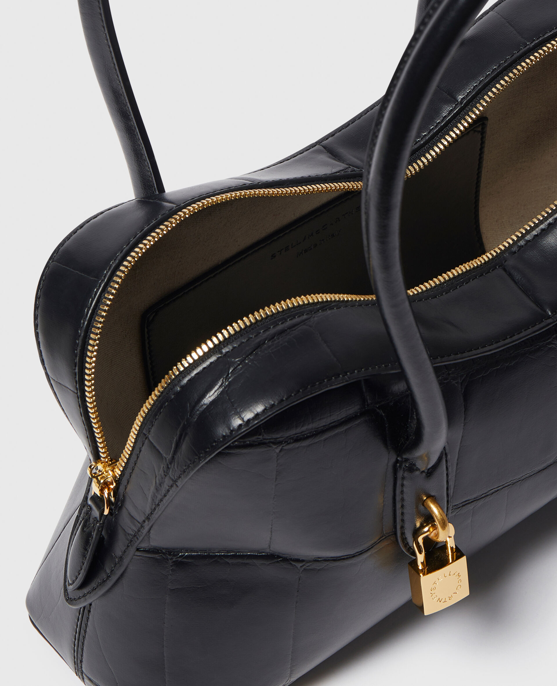 Sac porte epaule embosse crocodile Ryder-Noir-large image number 4