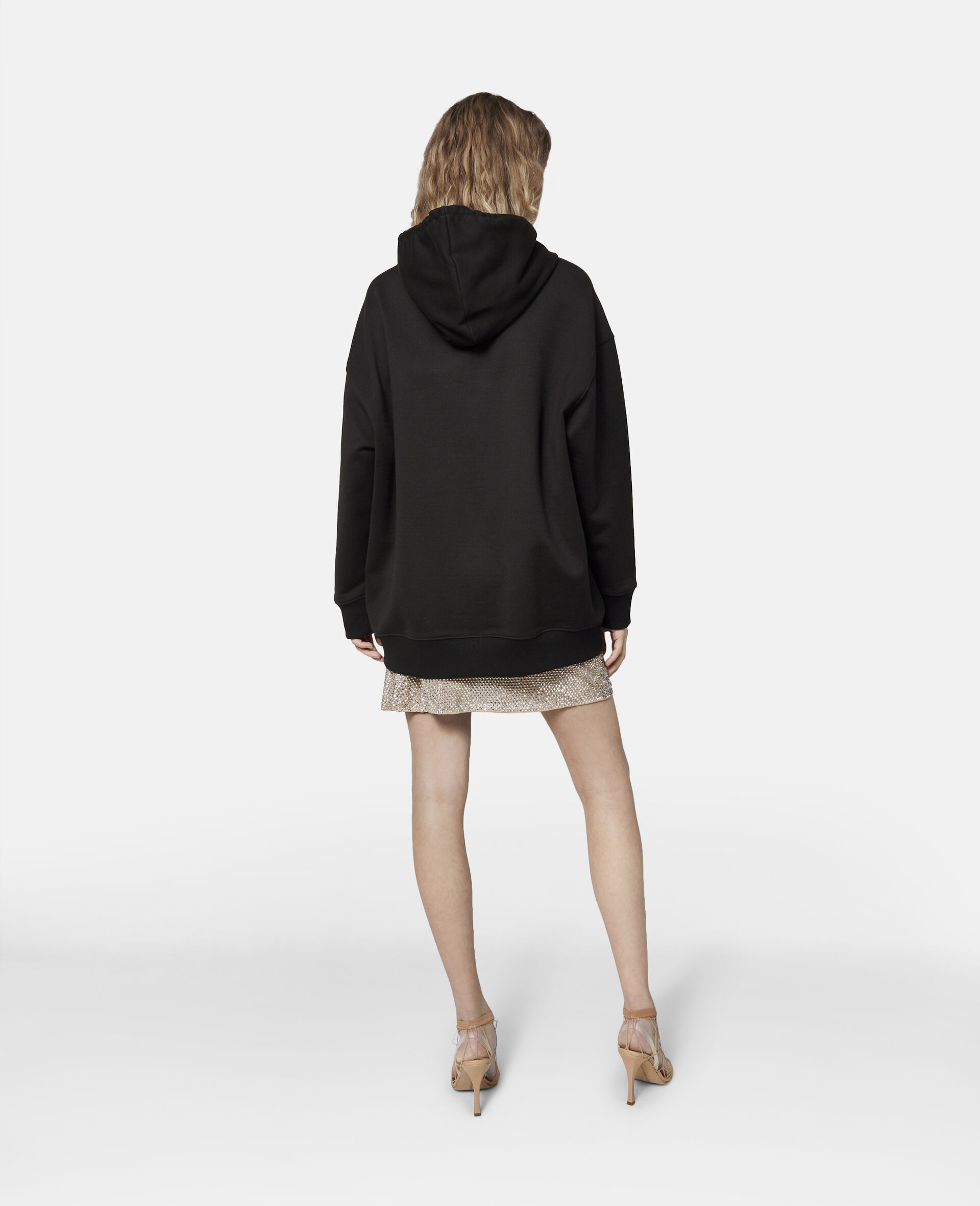 Diamanté Logo Hoodie-Black-large image number 2