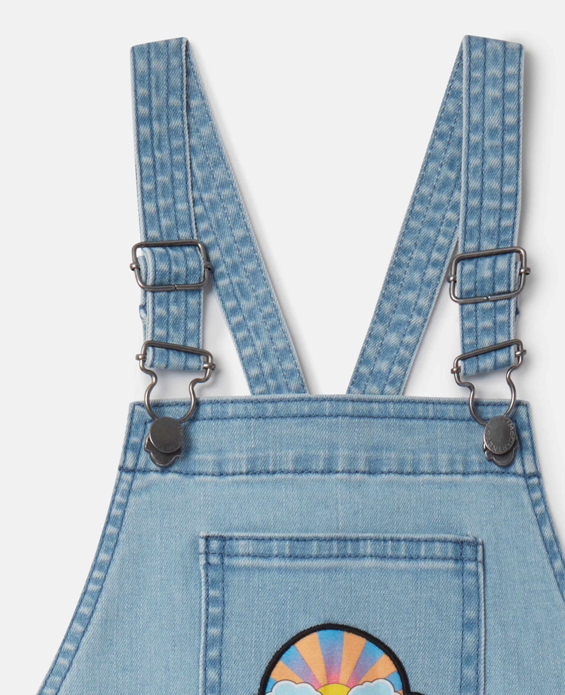 I Love You Embroidered Denim Dungarees-Multicolour-large image number 3