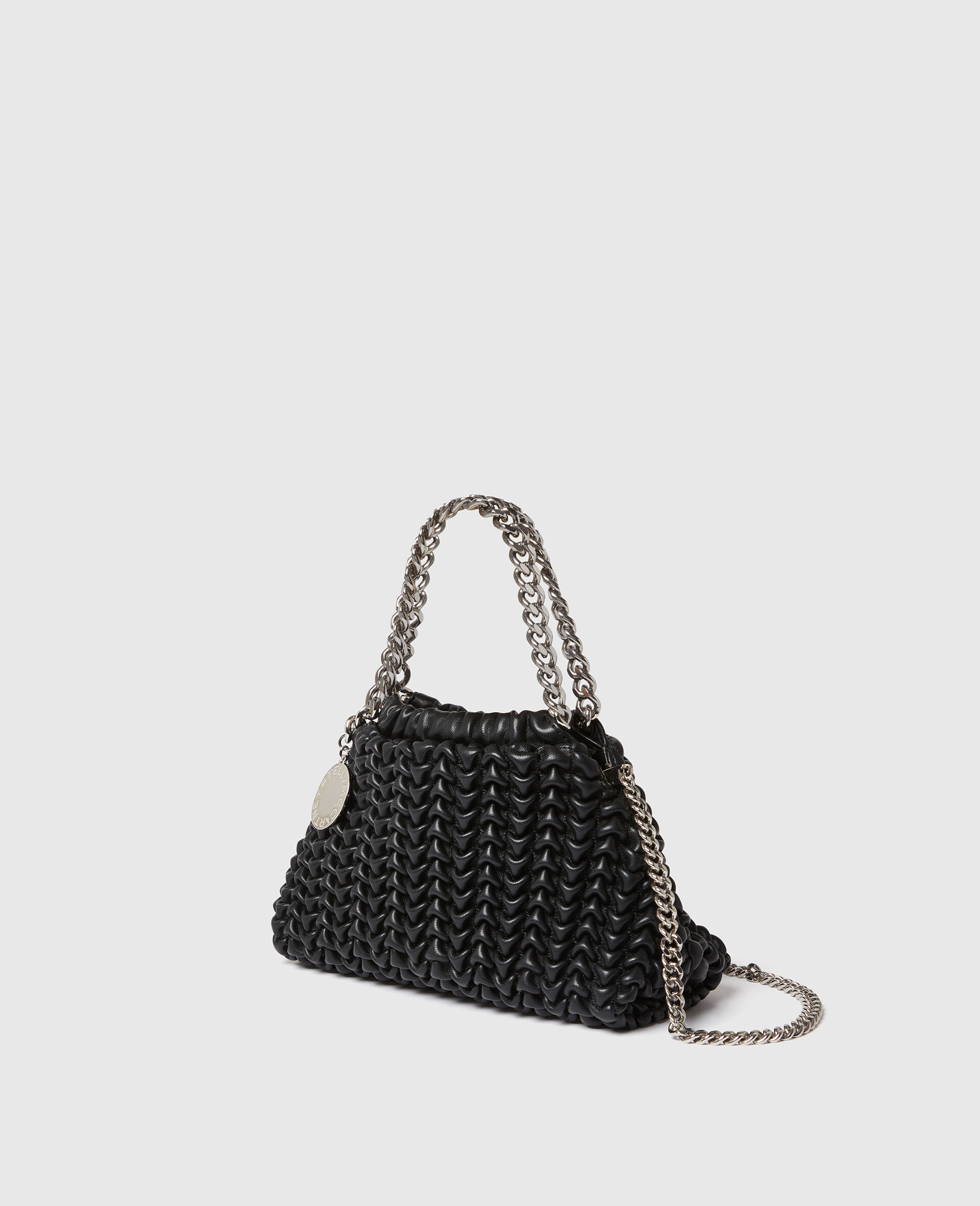 Falabella Popcorn Drawstring Crossbody Bag-Black-large image number 2