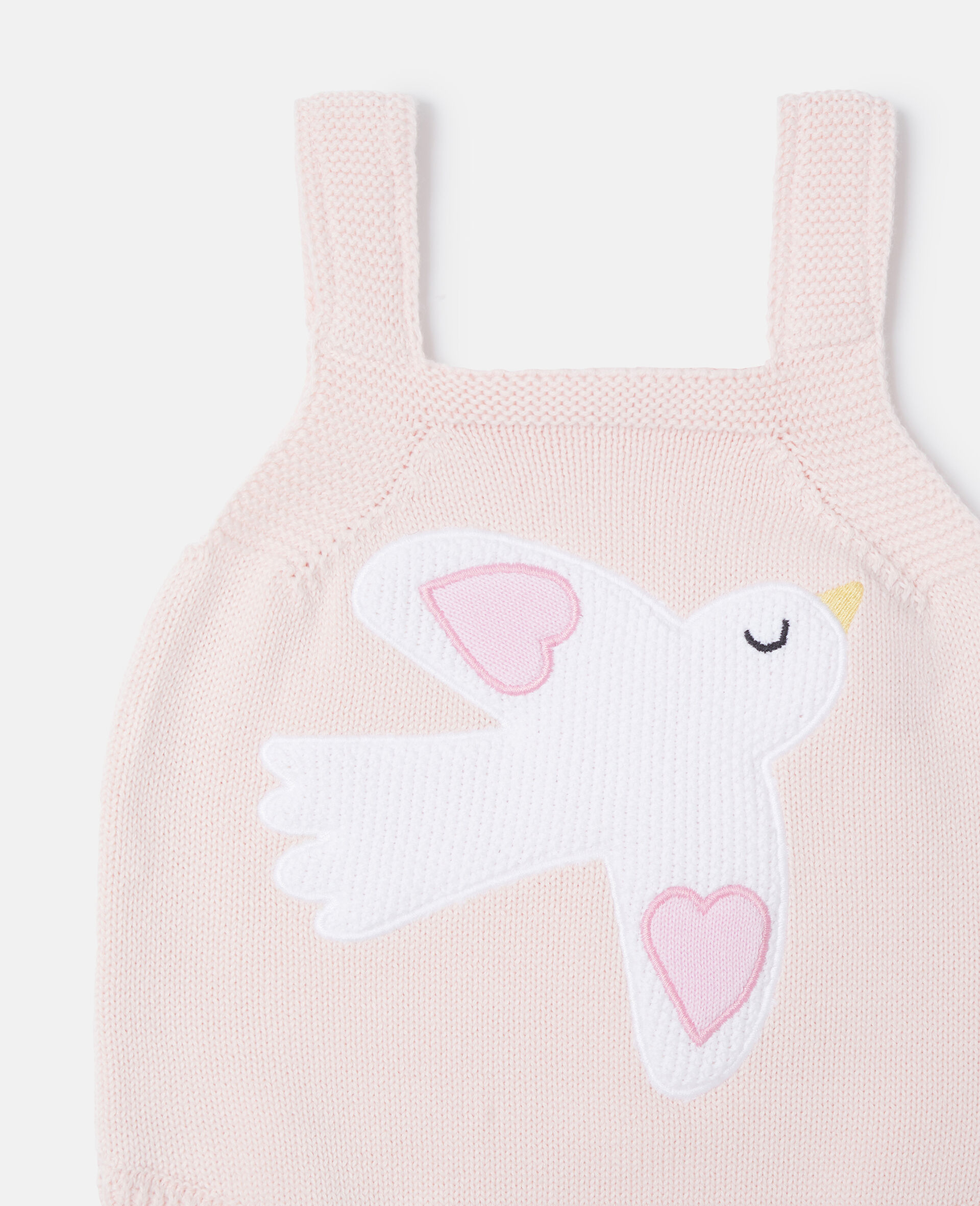 Dove Embroidered Sleeveless Romper-Pink-medium