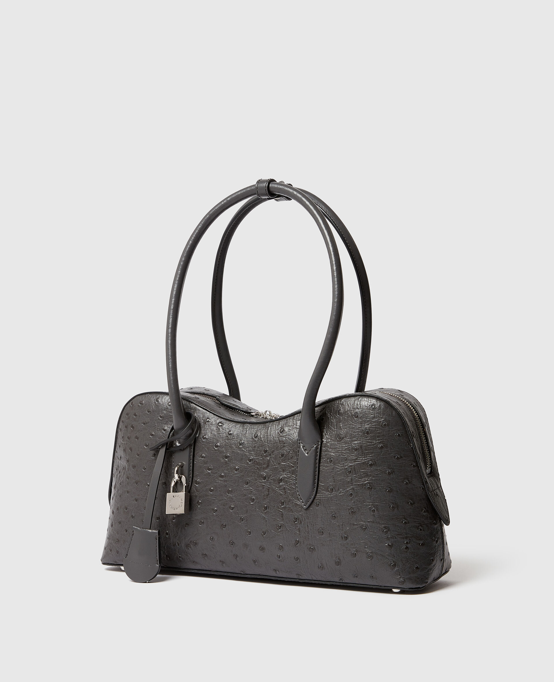 Ryder Ostrich Shoulder Bag-Grey-large image number 2