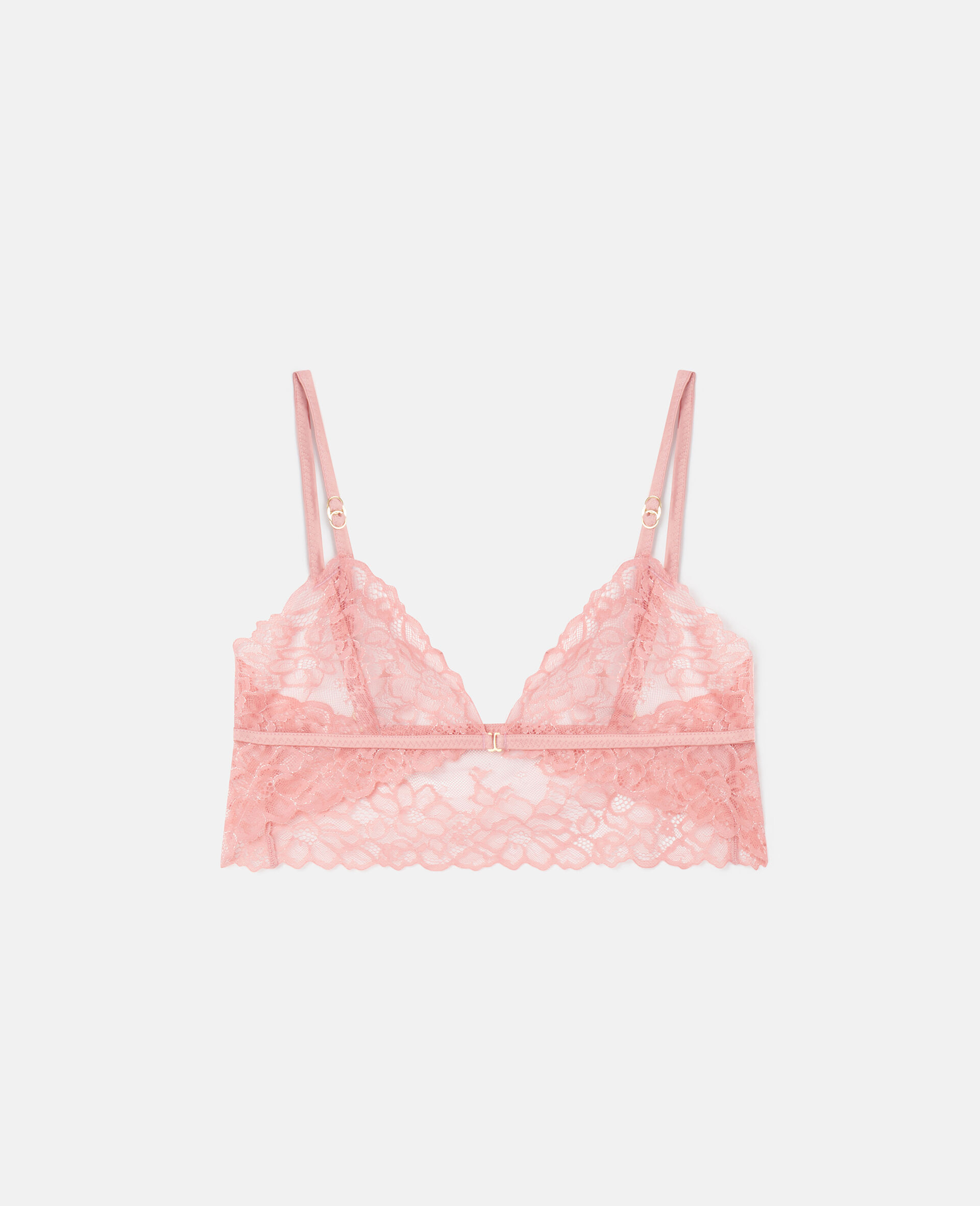 Silk Trim Lace Soft Cup Bra-Pink-large image number 0