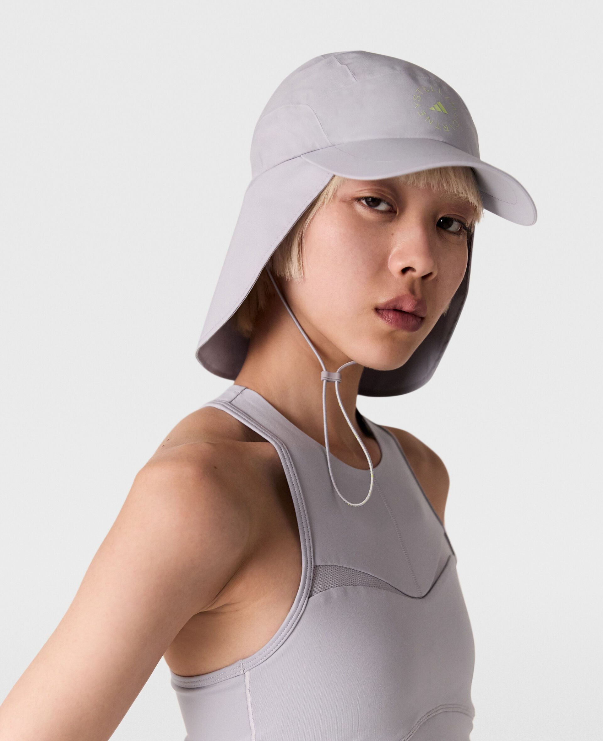 Baseball Cap With Flaps-Grey-model