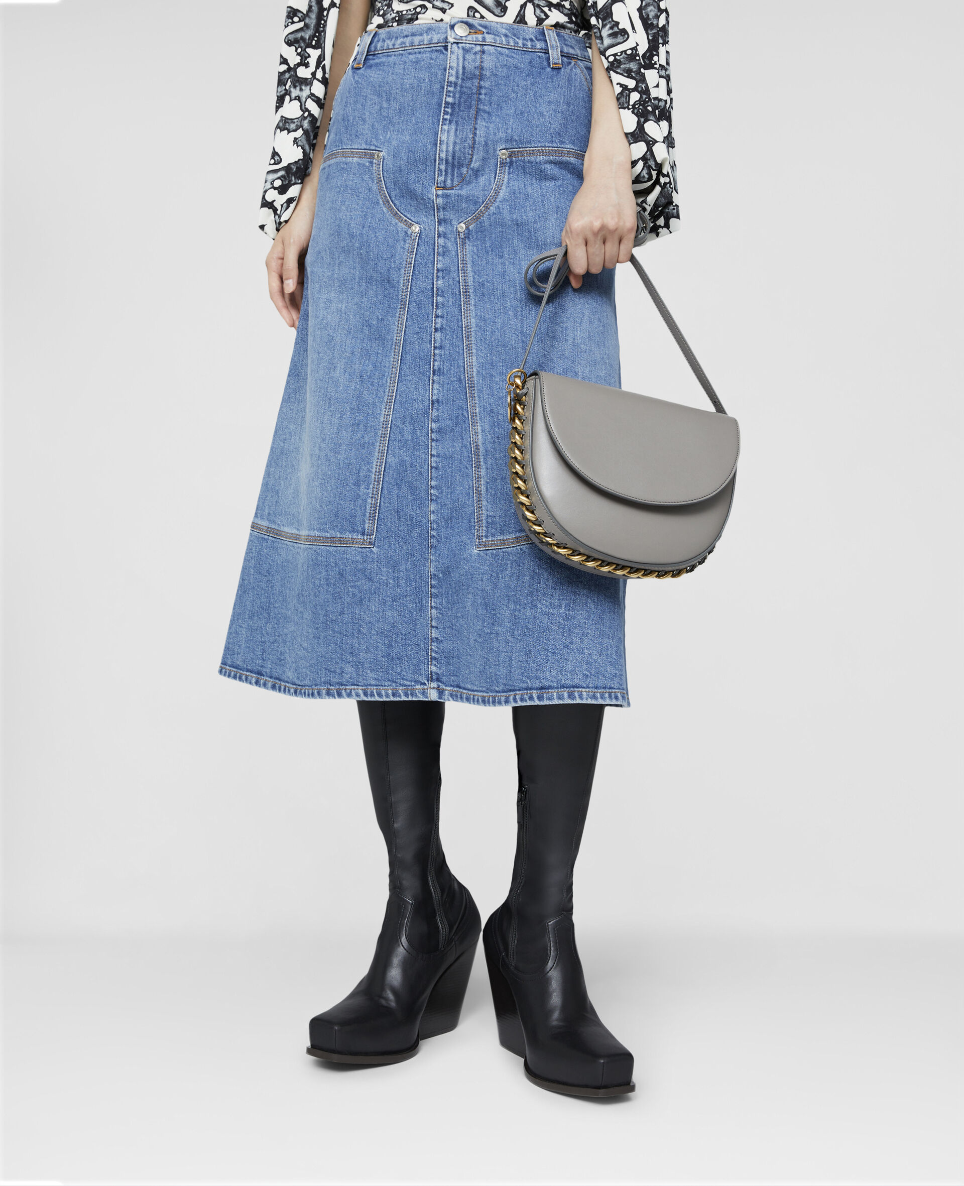 Workwear Denim Skirt-Blue-large image number 3
