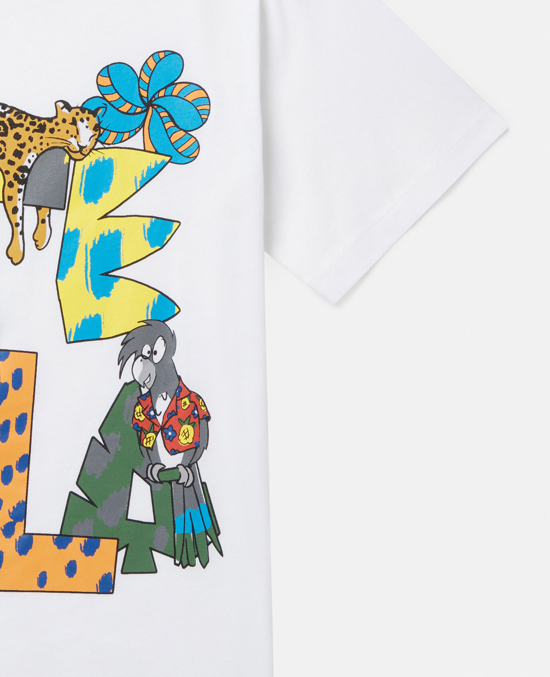Stella Logo Jungle Print T-Shirt-White-large image number 1