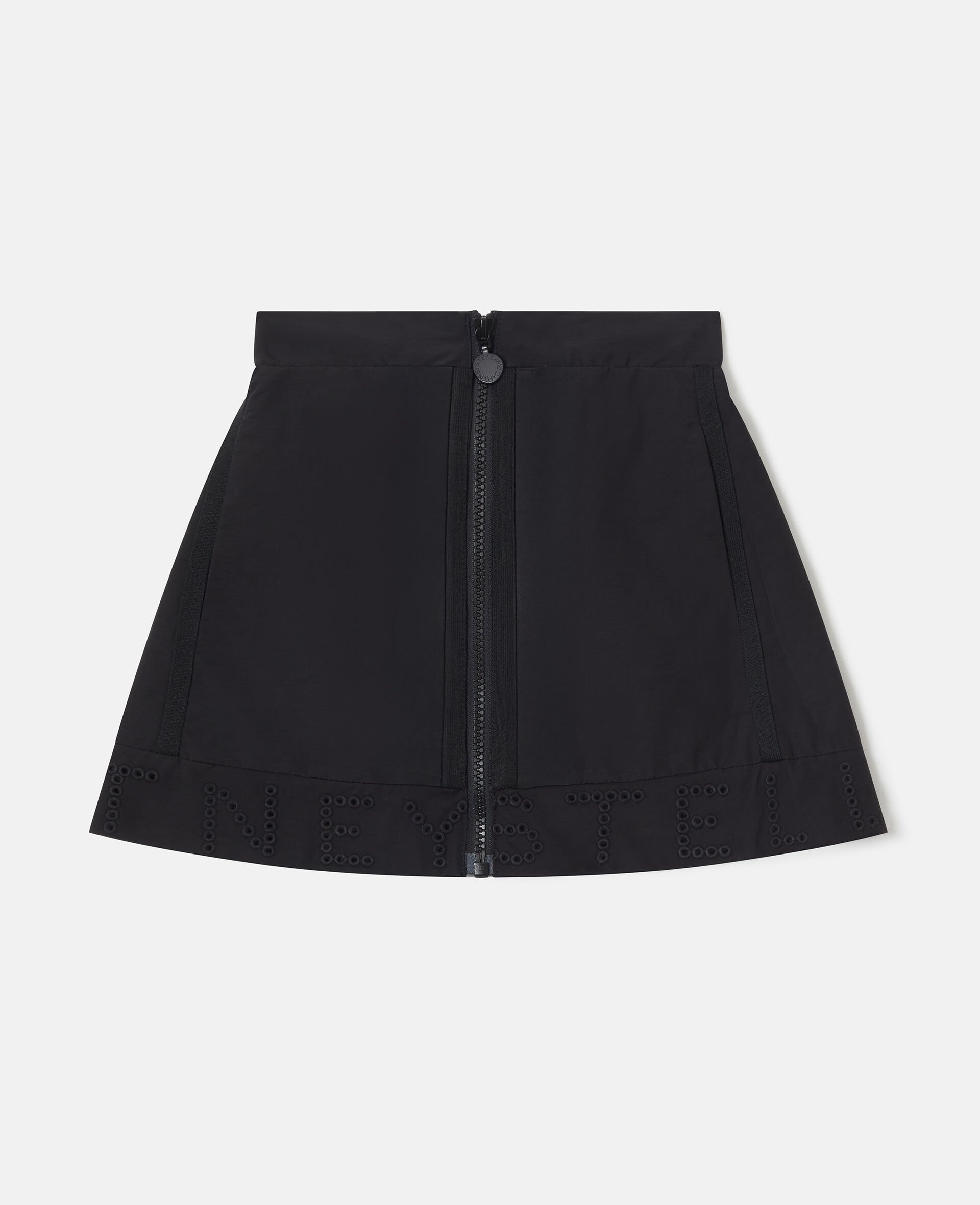 Zip-Front A-Line Skirt-Black-medium