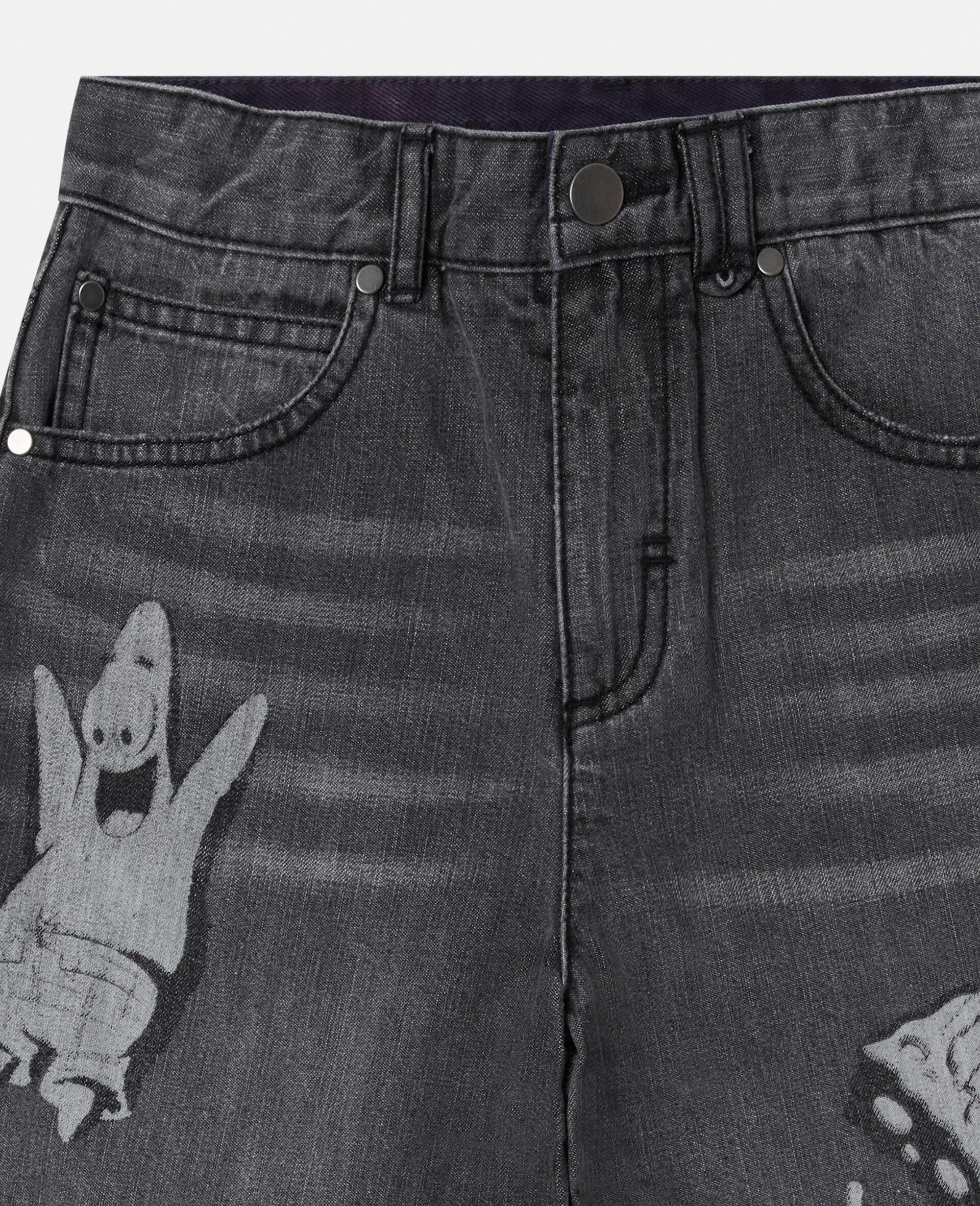 Short graphique en denim Bob l eponge-Gris-large image number 1