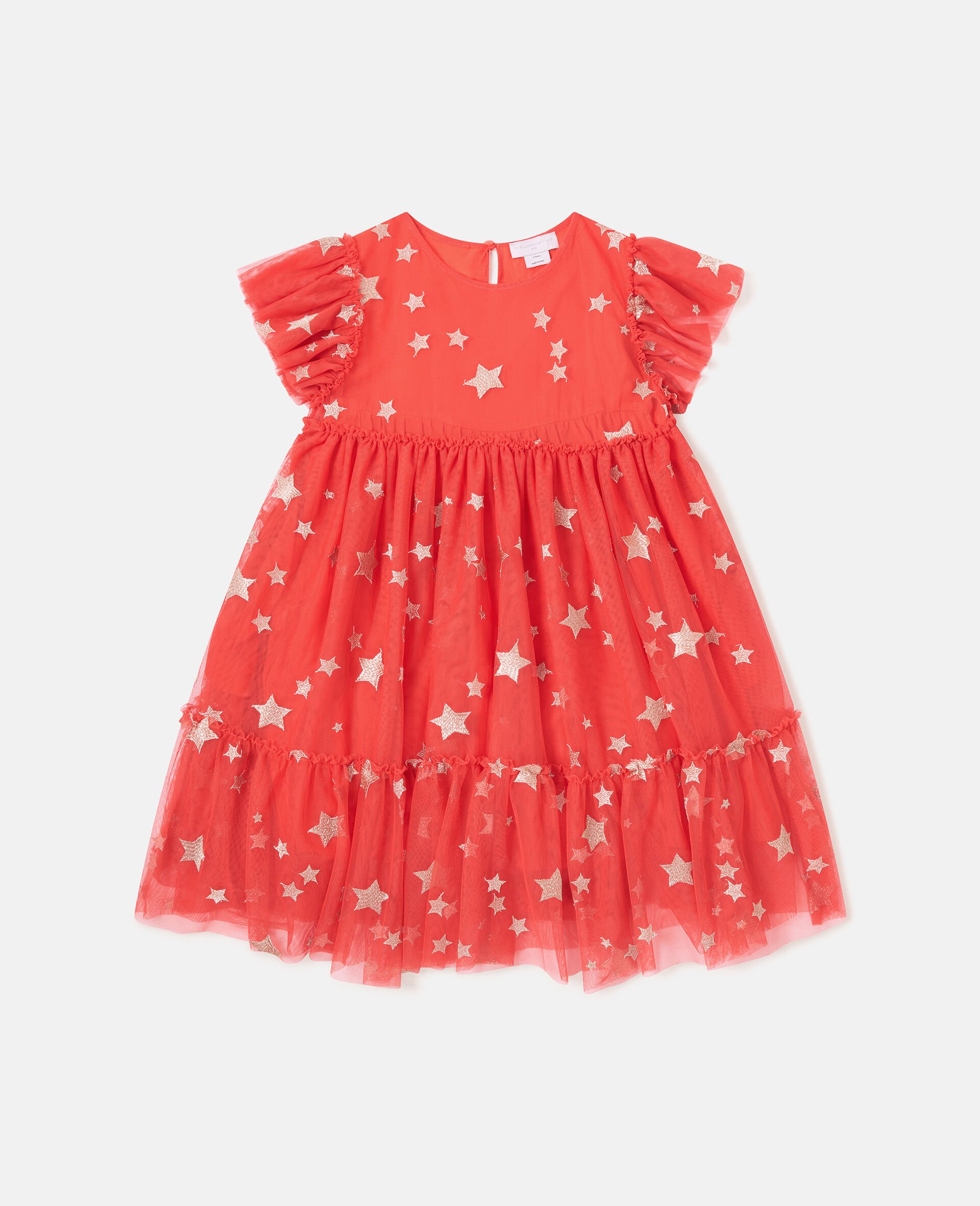 Tuellkleid mit Stern-Stickerei-Rot-medium