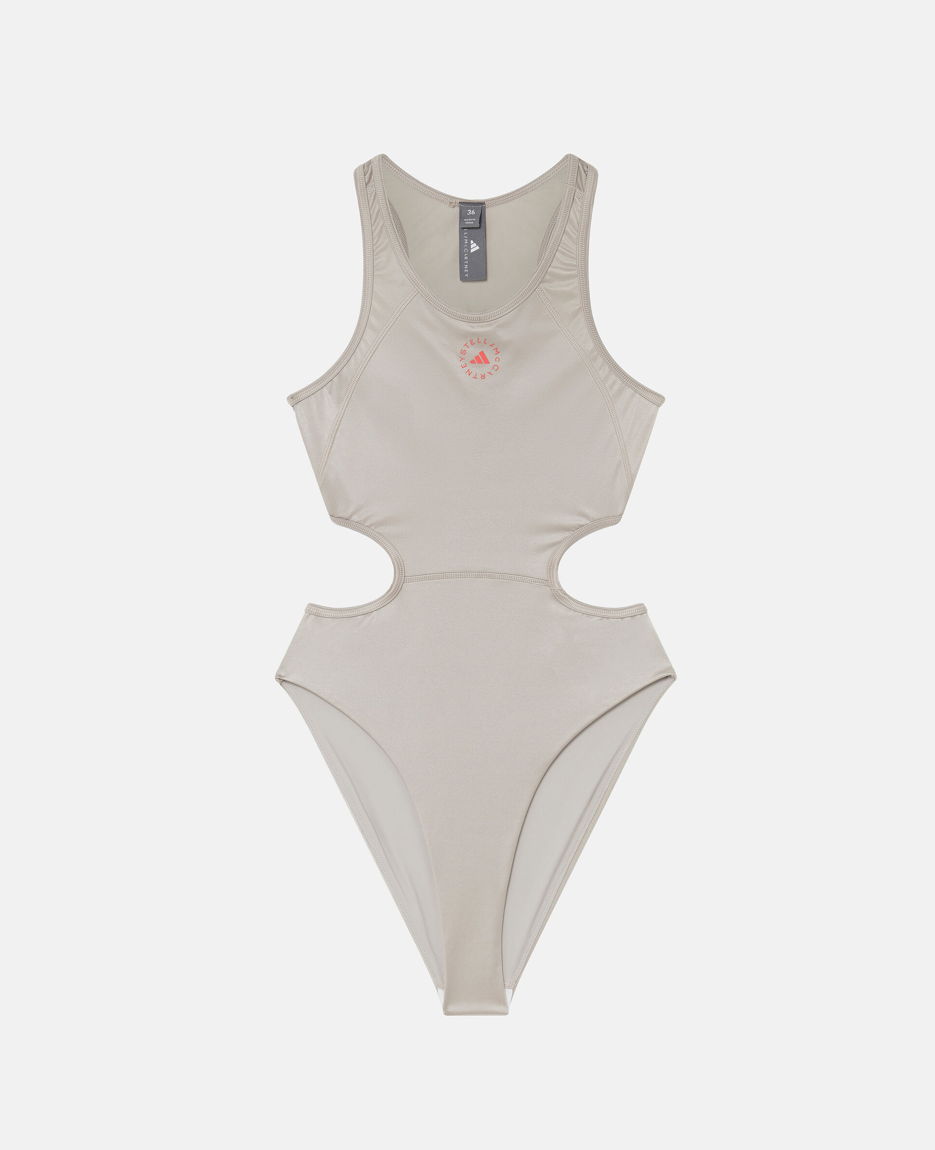 Shine Cut-Out Training Leotard-Grey-large image number 0