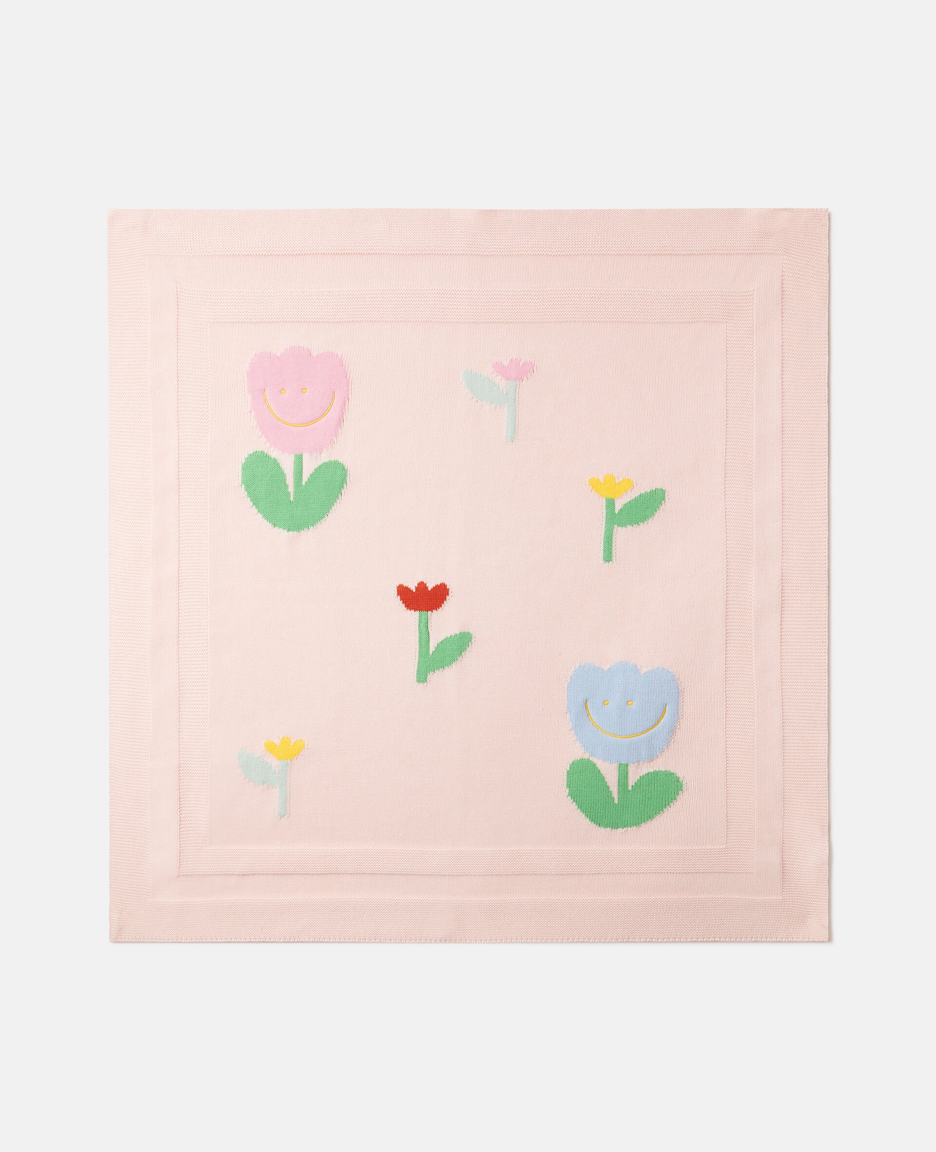Floral Appliqu&eacute; Blanket-Pink-medium