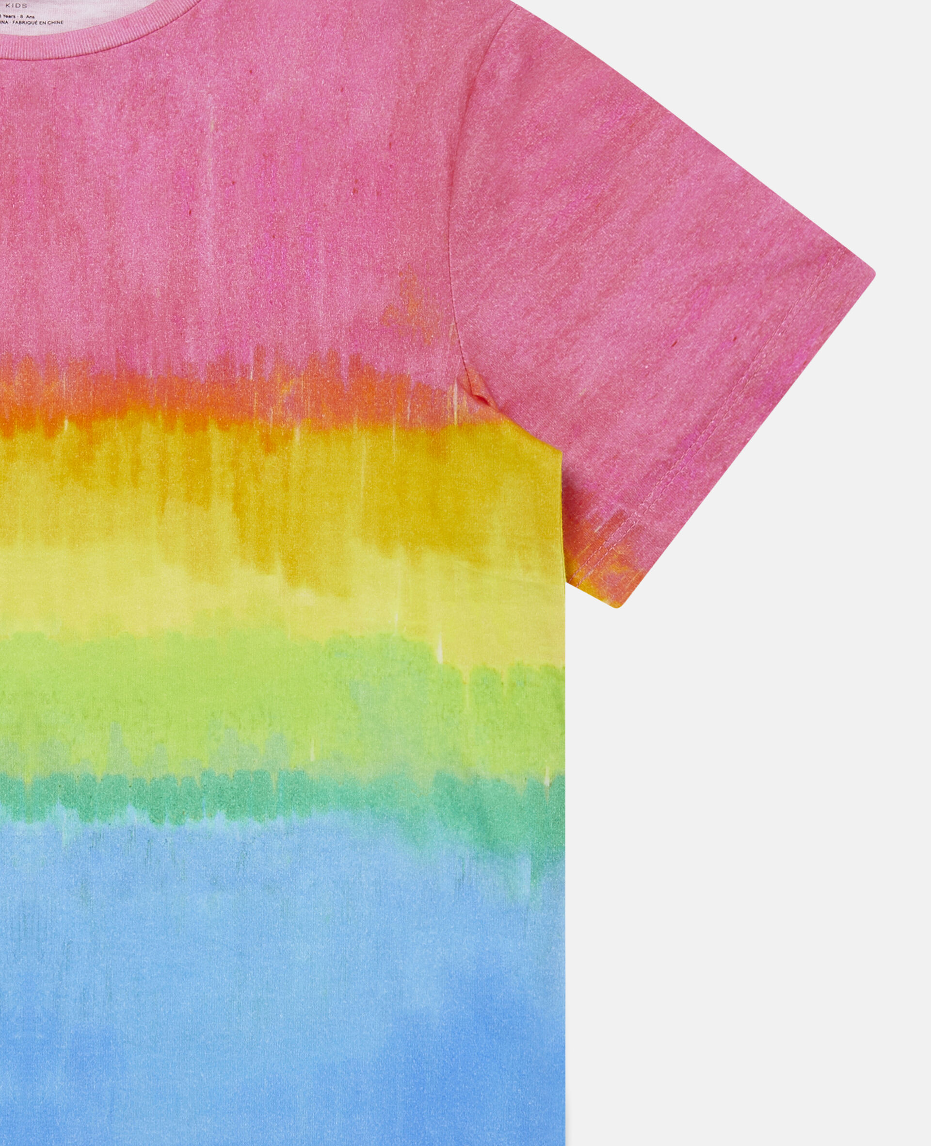 Rainbow Print Oversized Cotton T-Shirt-Multicoloured-large image number 1