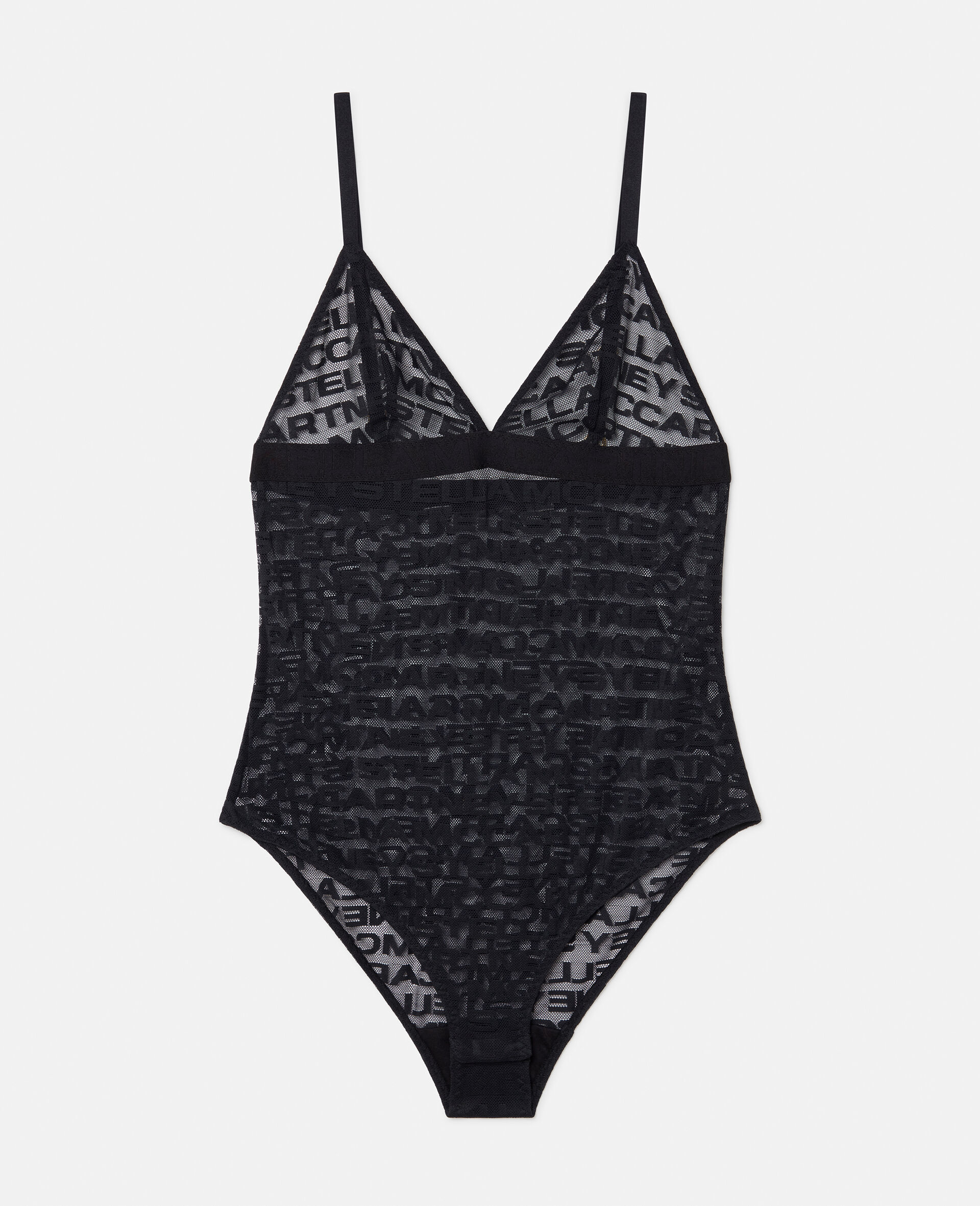 Monogram Mesh Bodysuit-Black-large image number 0