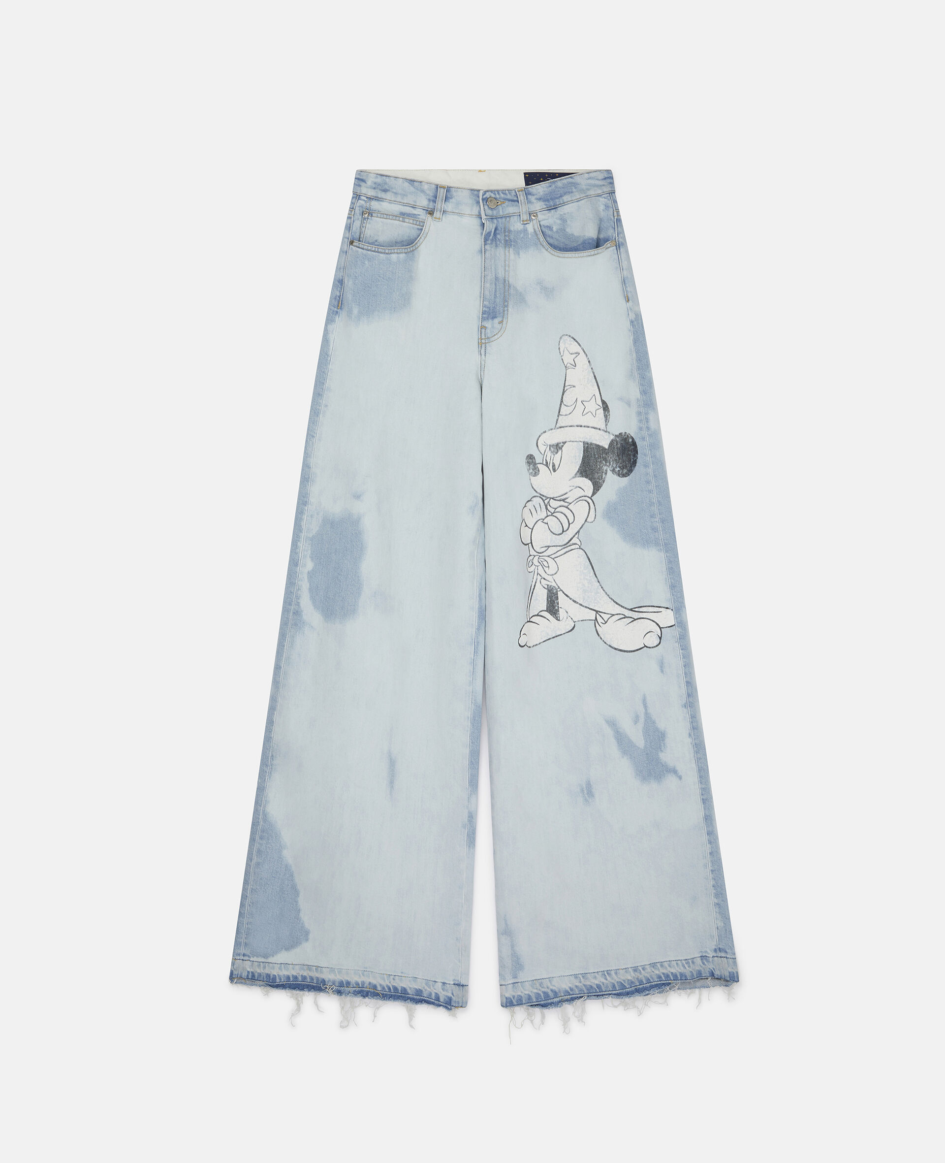 Fantasia Mickey Print Denim Trousers-Blue-large image number 0