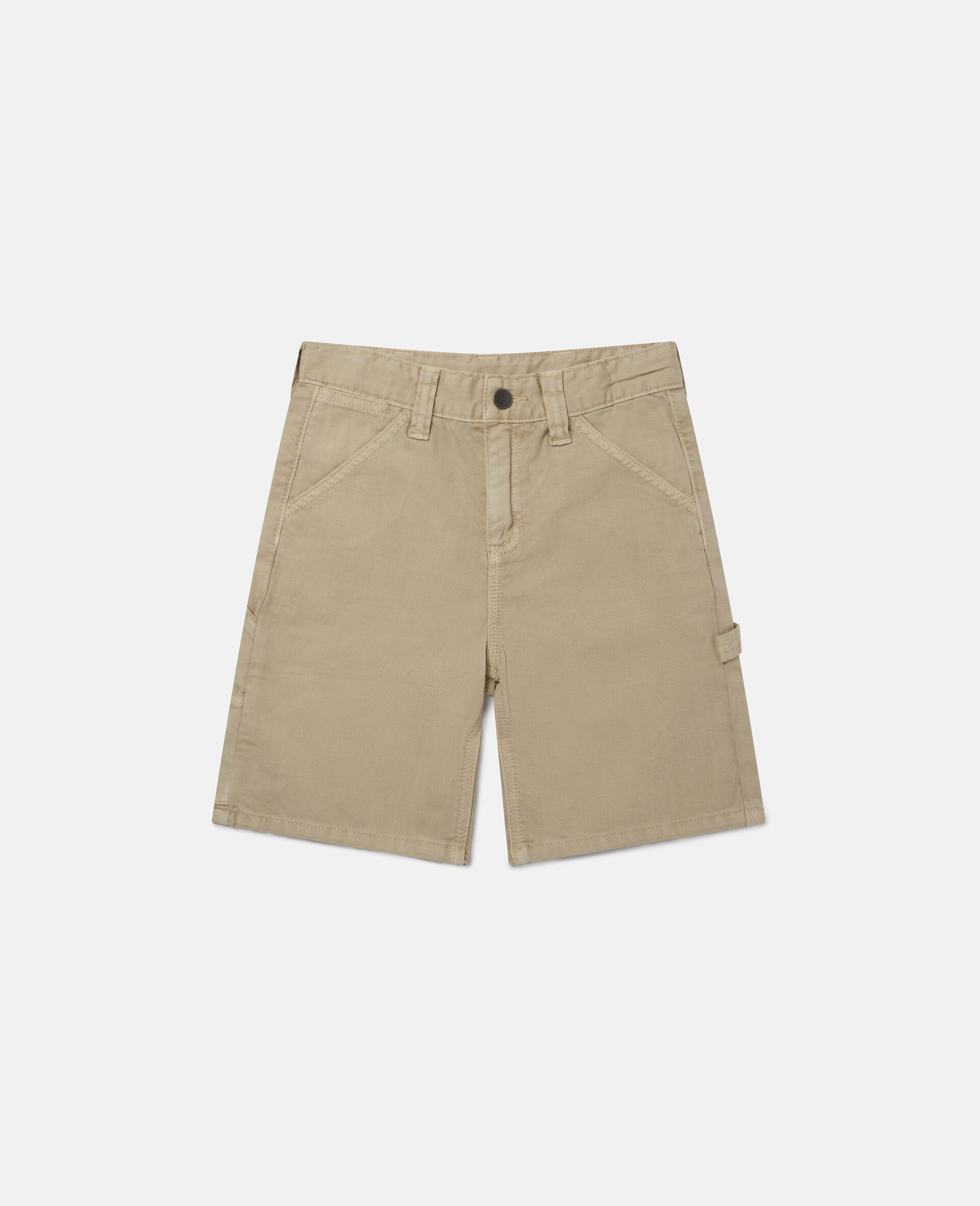Cargo Cotton Shorts -Beige-large image number 0