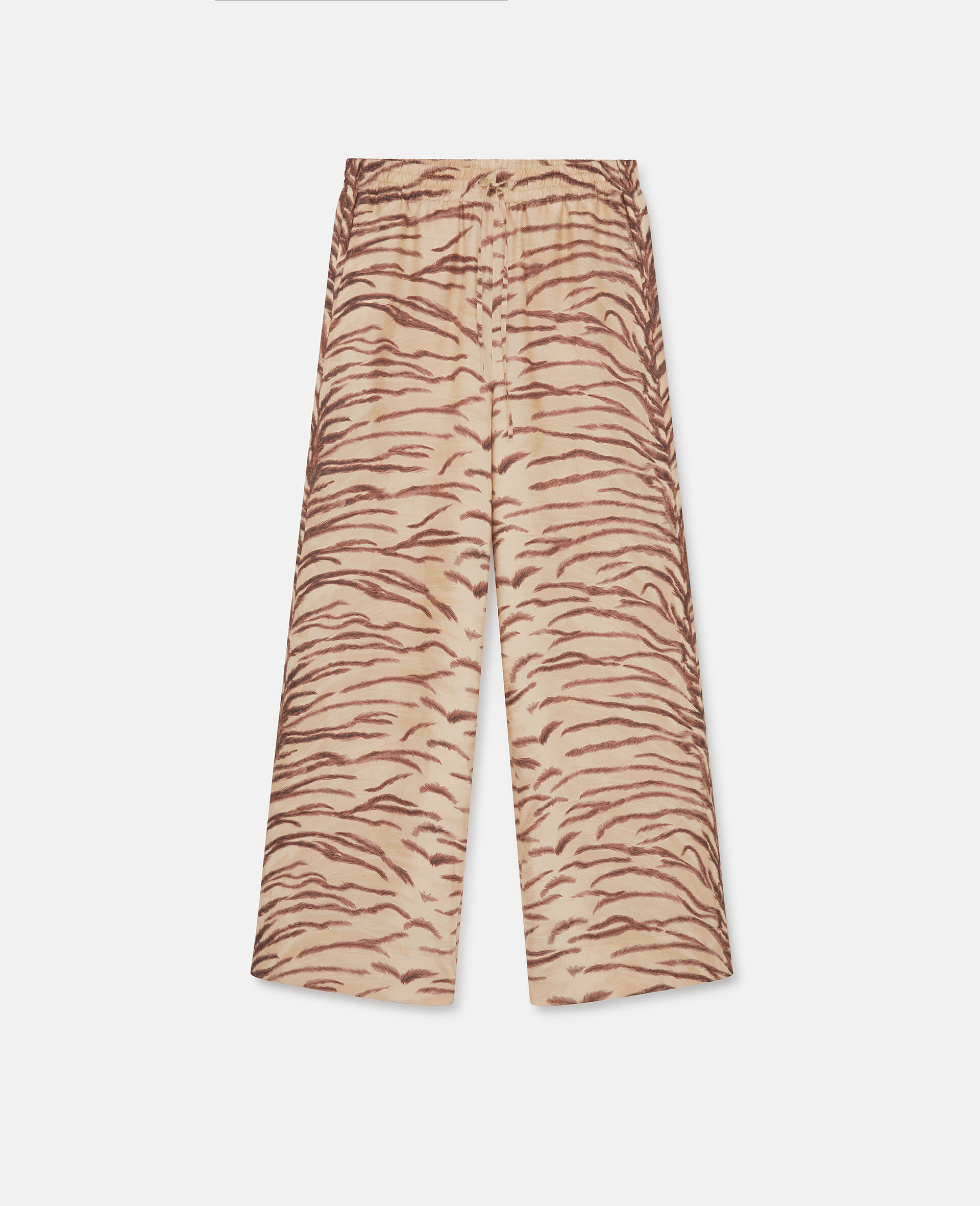 Tiger Print High-Rise Wide-Leg Pants-Brown-large image number 0