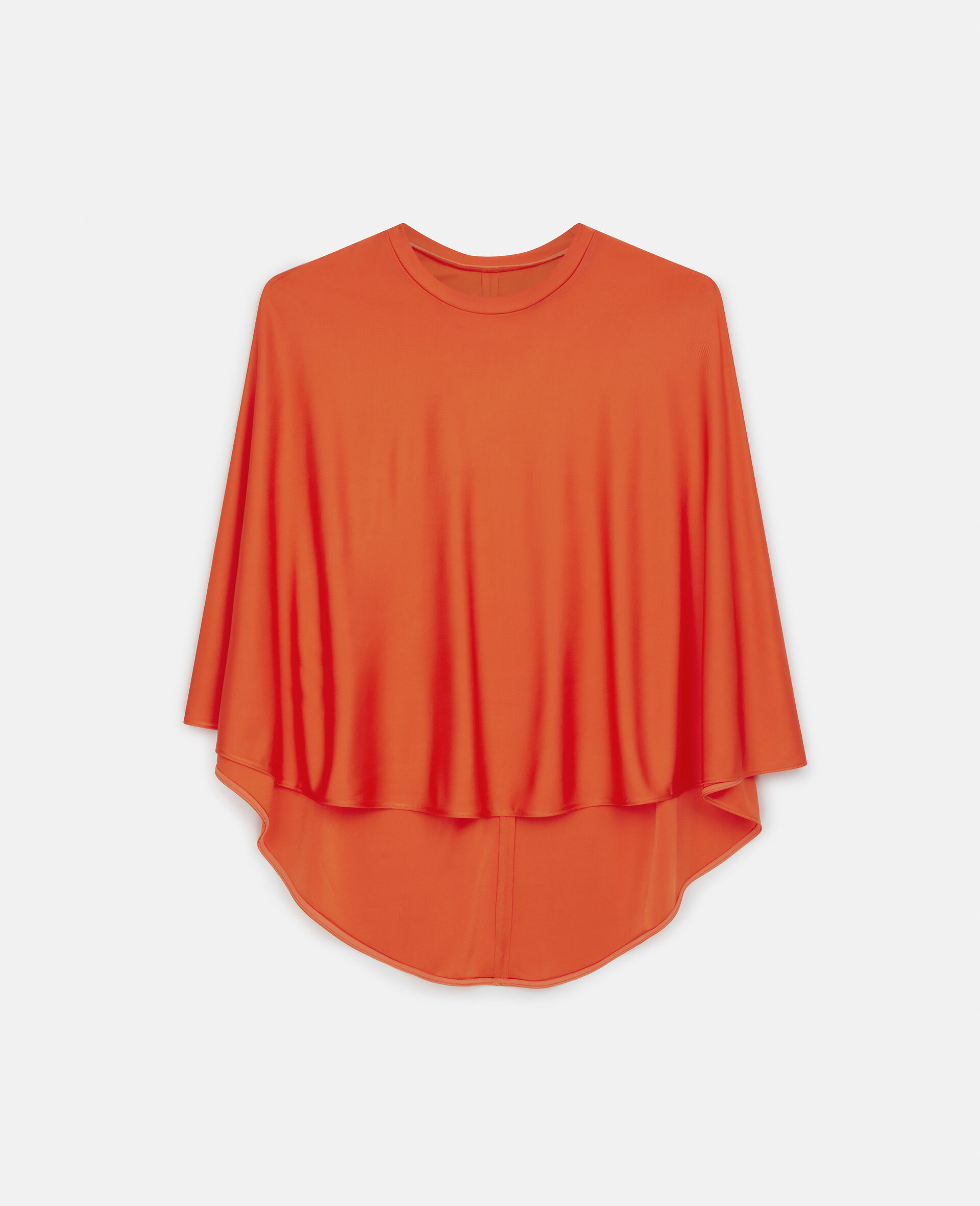 Satin Cropped Cape Top-Orange-large image number 0