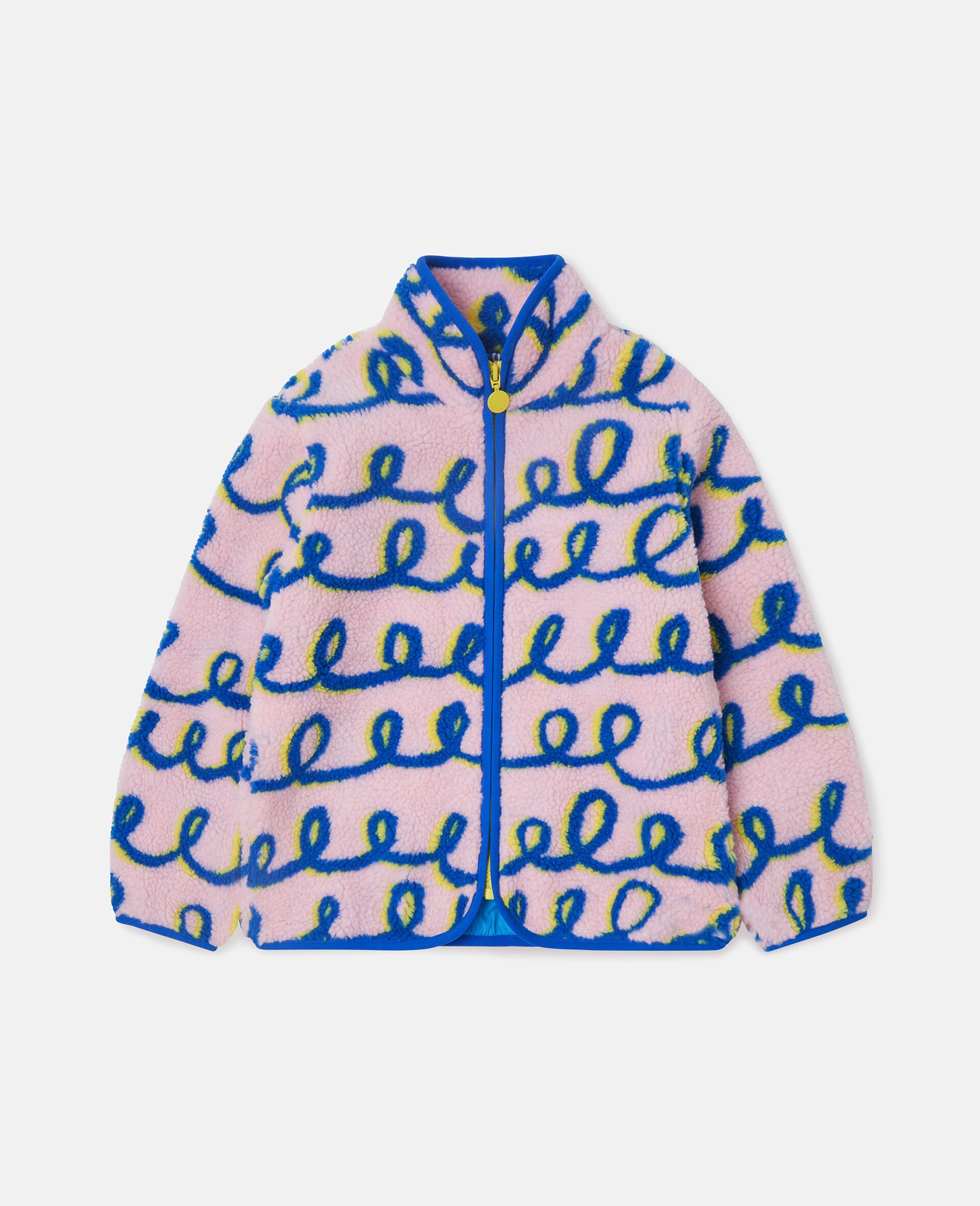 スワーリングパターン フリース-ピンク-medium