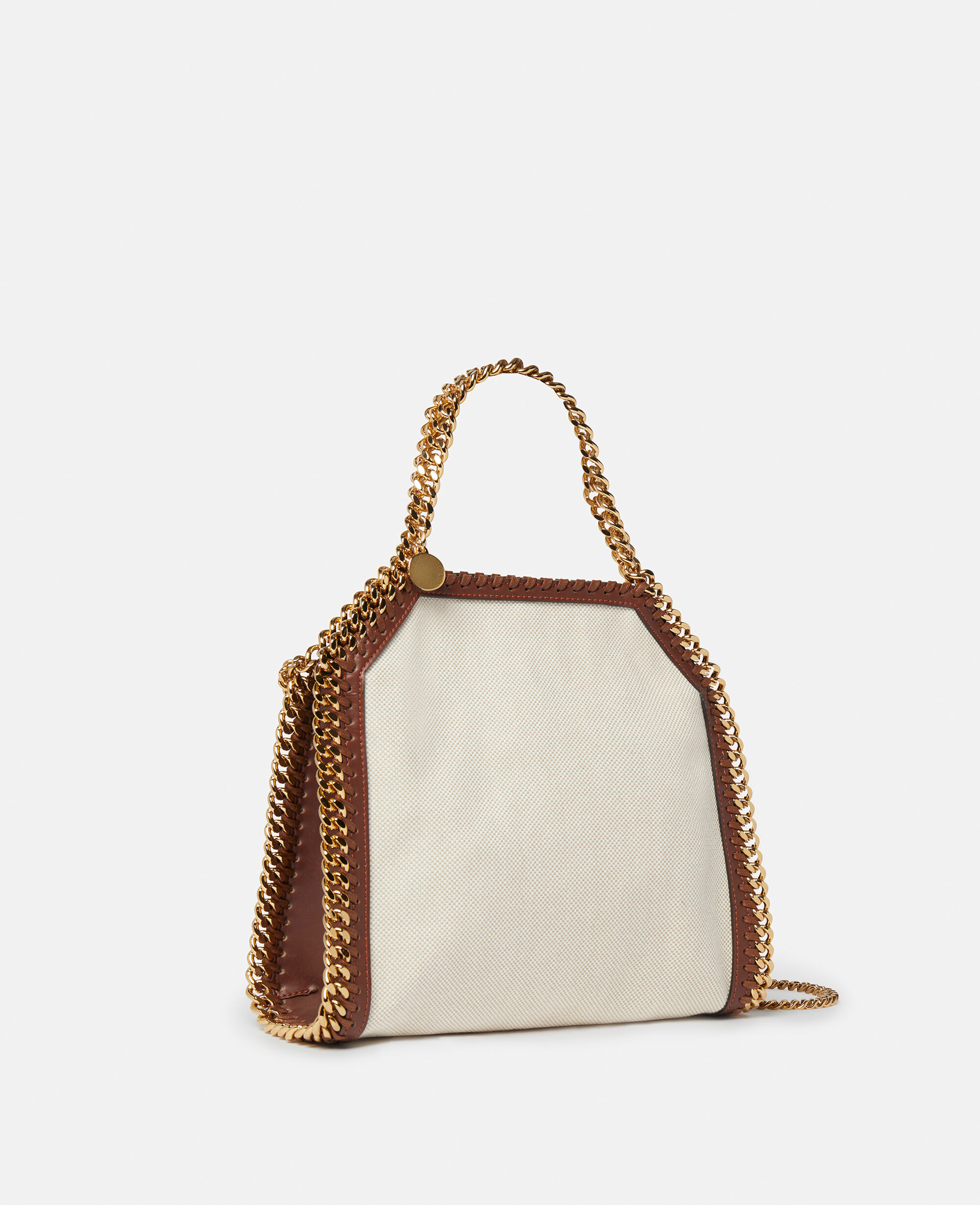 Women Ecru Falabella Cotton Canvas Mini Tote Bag Stella McCartney US
