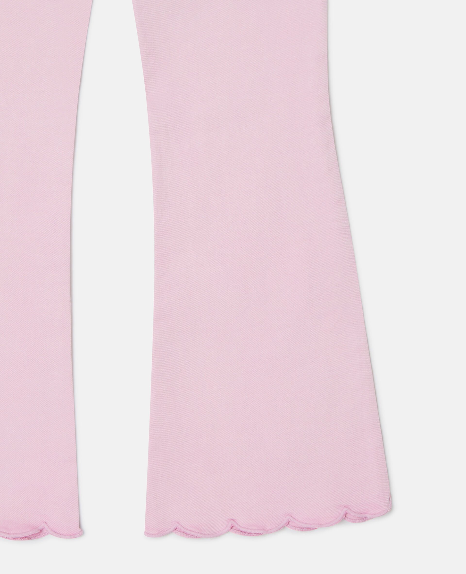 Scallop Trim Denim Jeans-Purple-large image number 3