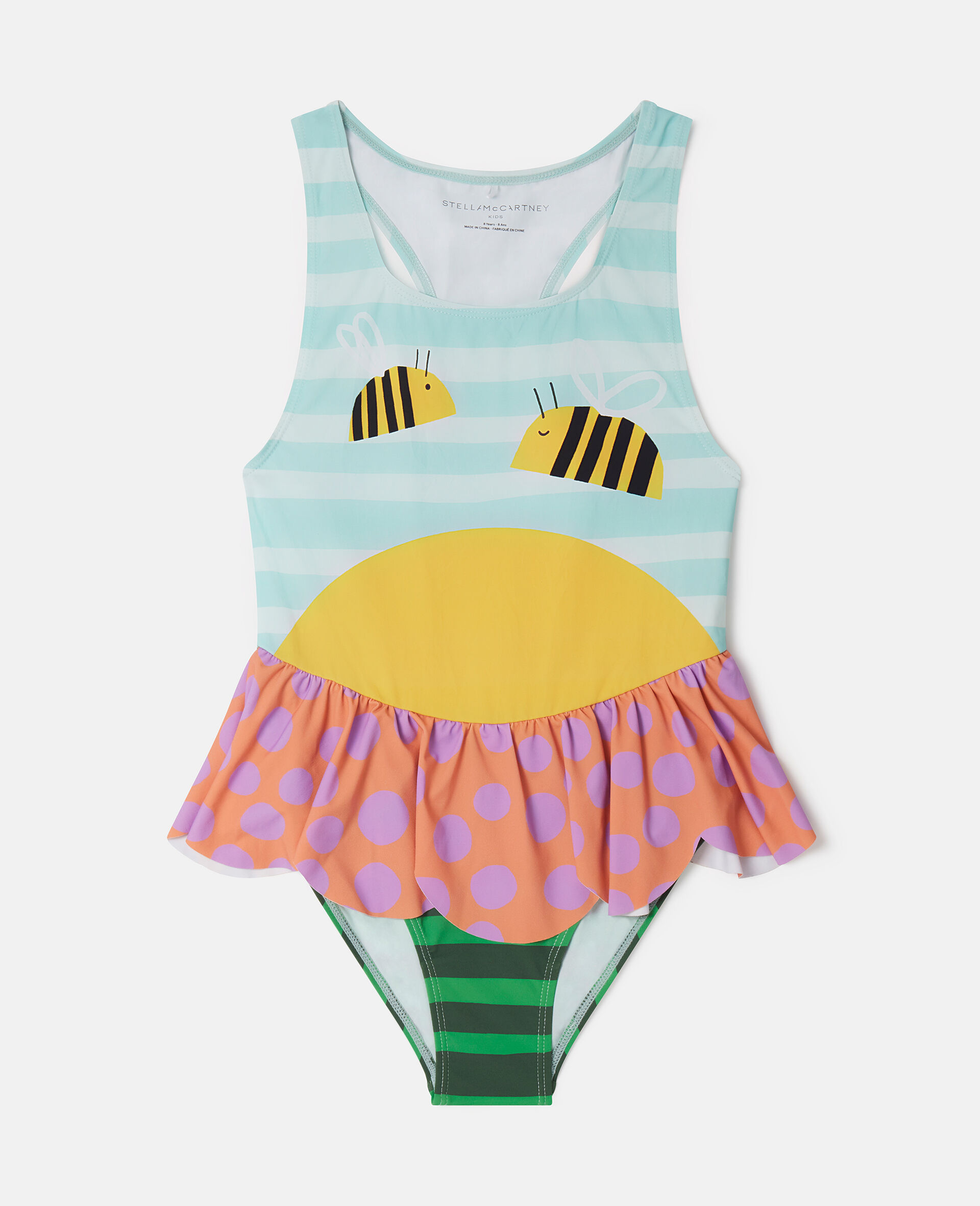 Bumblebee Landscape Print Swimsuit-Multicolored-large image number 0