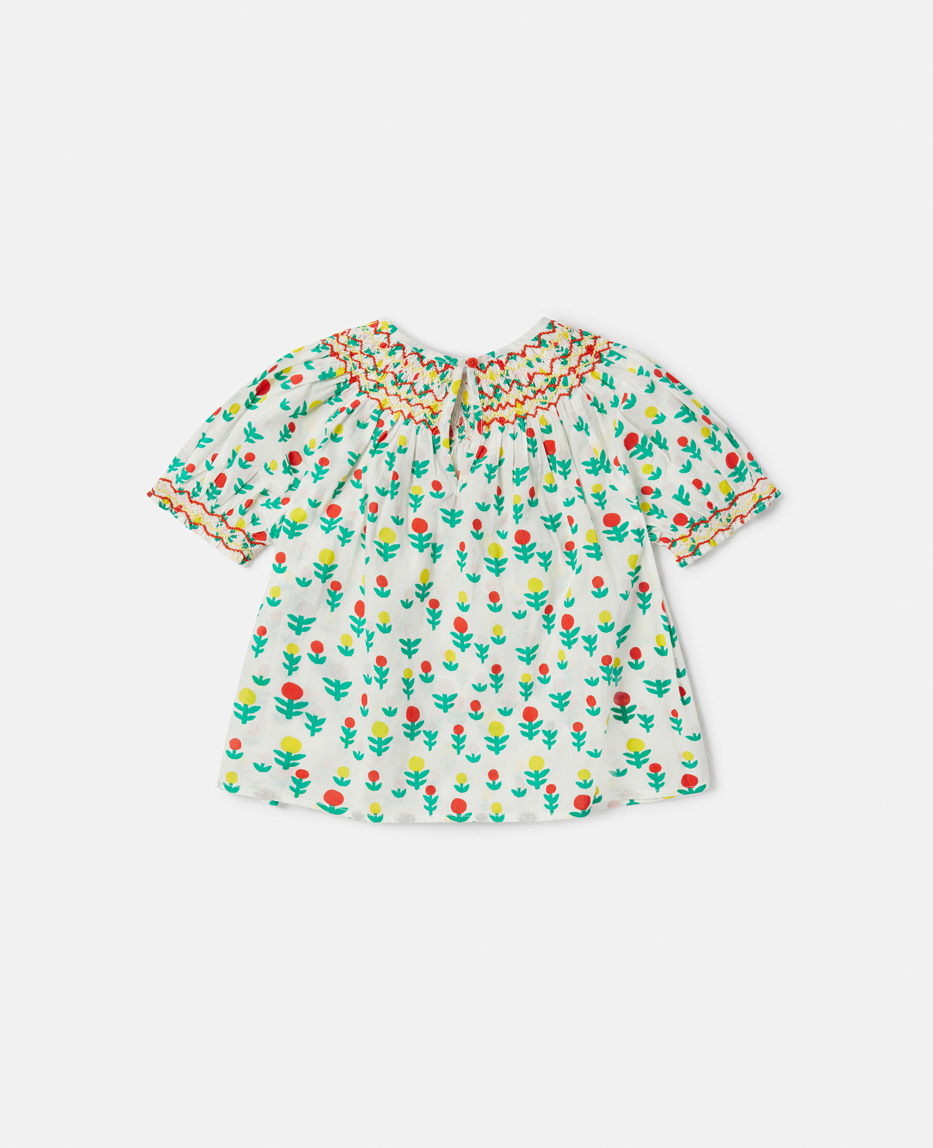 Dreamy Flower Print Smock Top-White-large image number 2