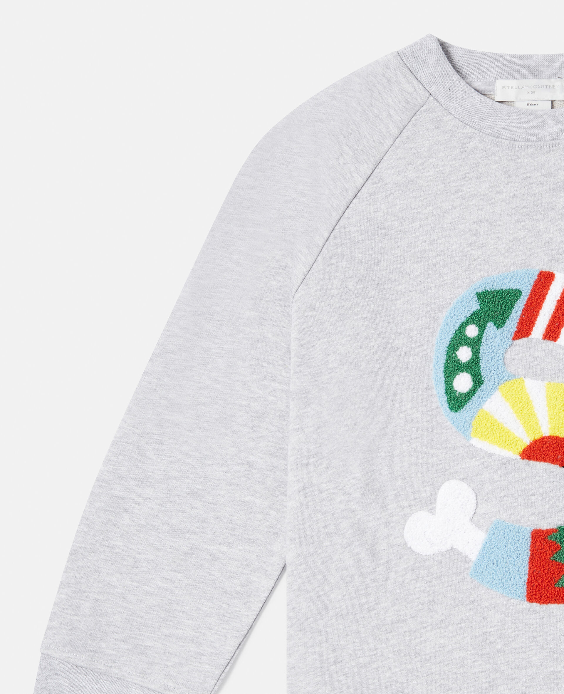'S' Patchwork Embroidery Sweatshirt-Grey-large image number 1