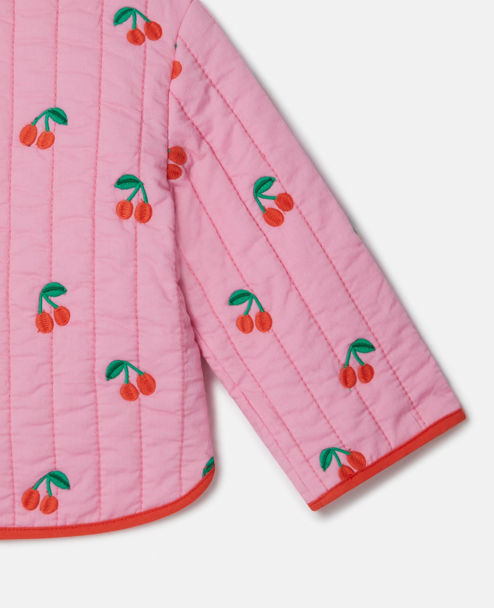 Cherry Print Quilted Jacket-Pink-large image number 3