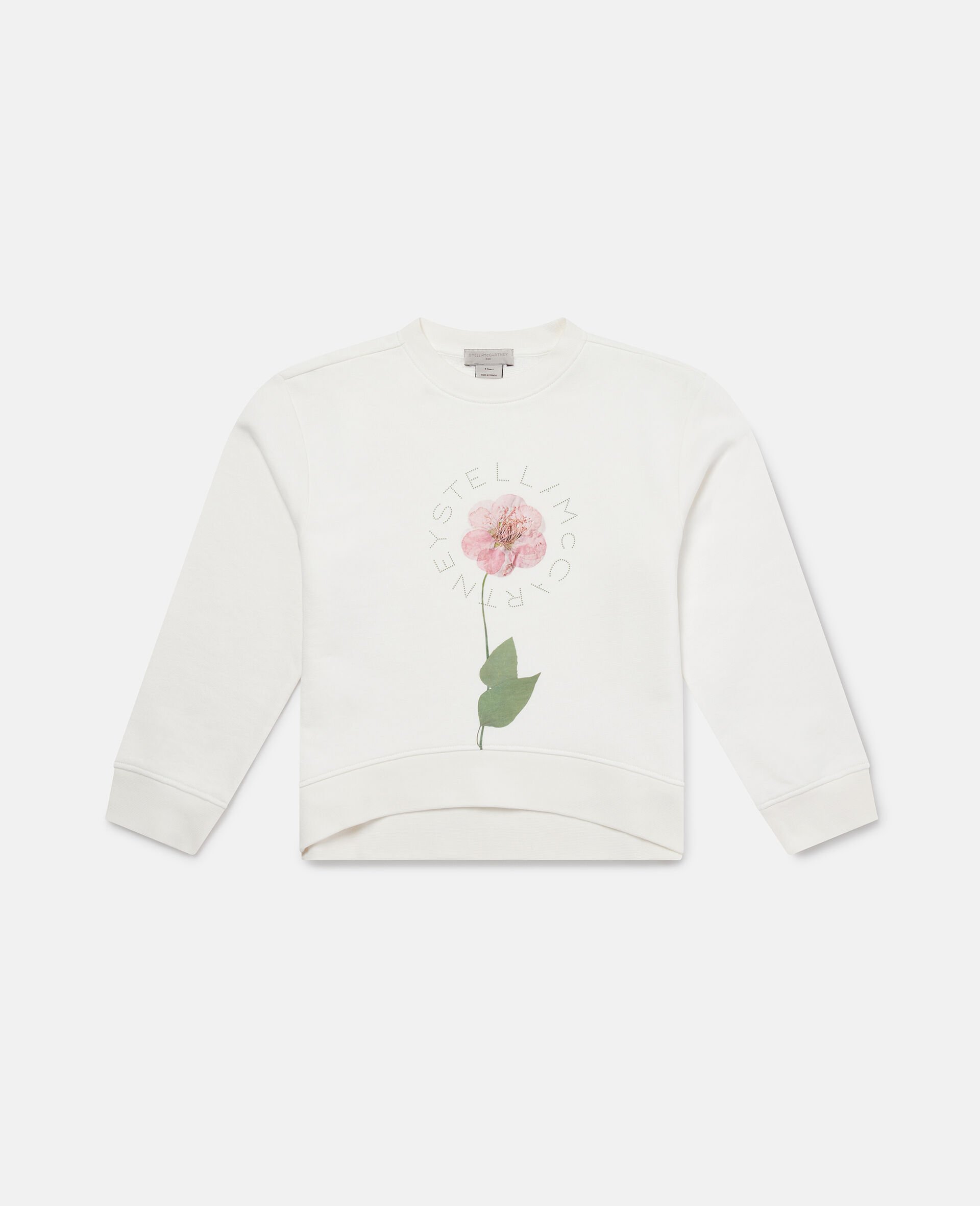 Flower Graphic Sweatshirt-Cream-medium