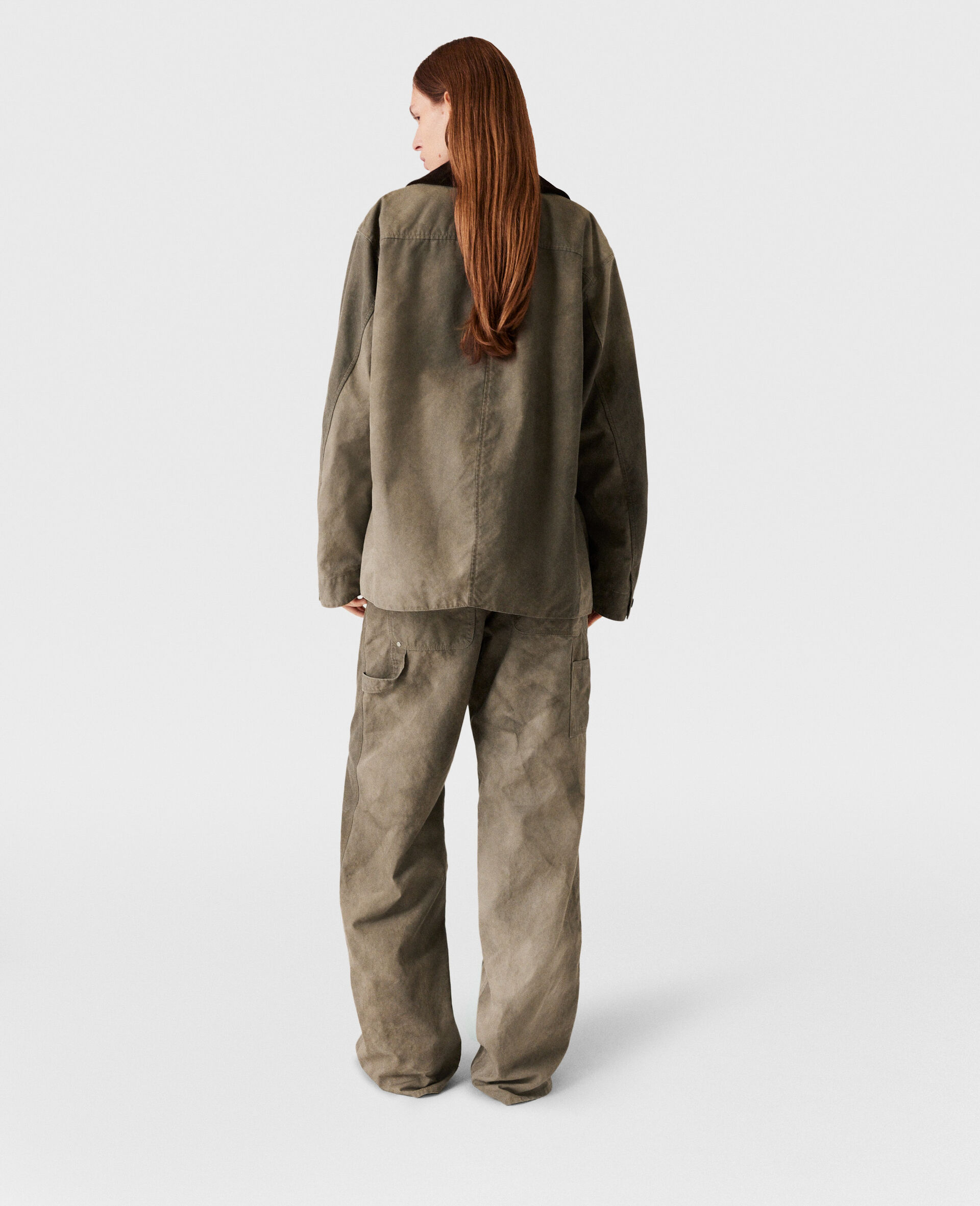 Chaps Washed Straight Leg Trousers-Beige-large image number 4