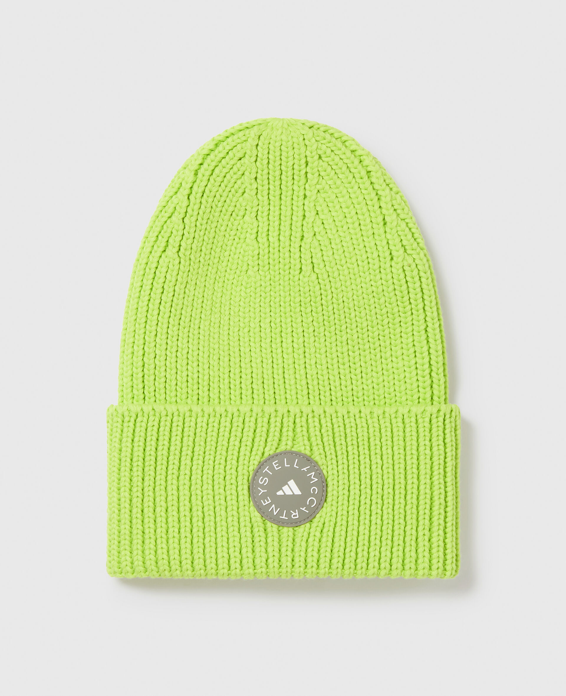 Logo Ribbed Beanie-Yellow-medium