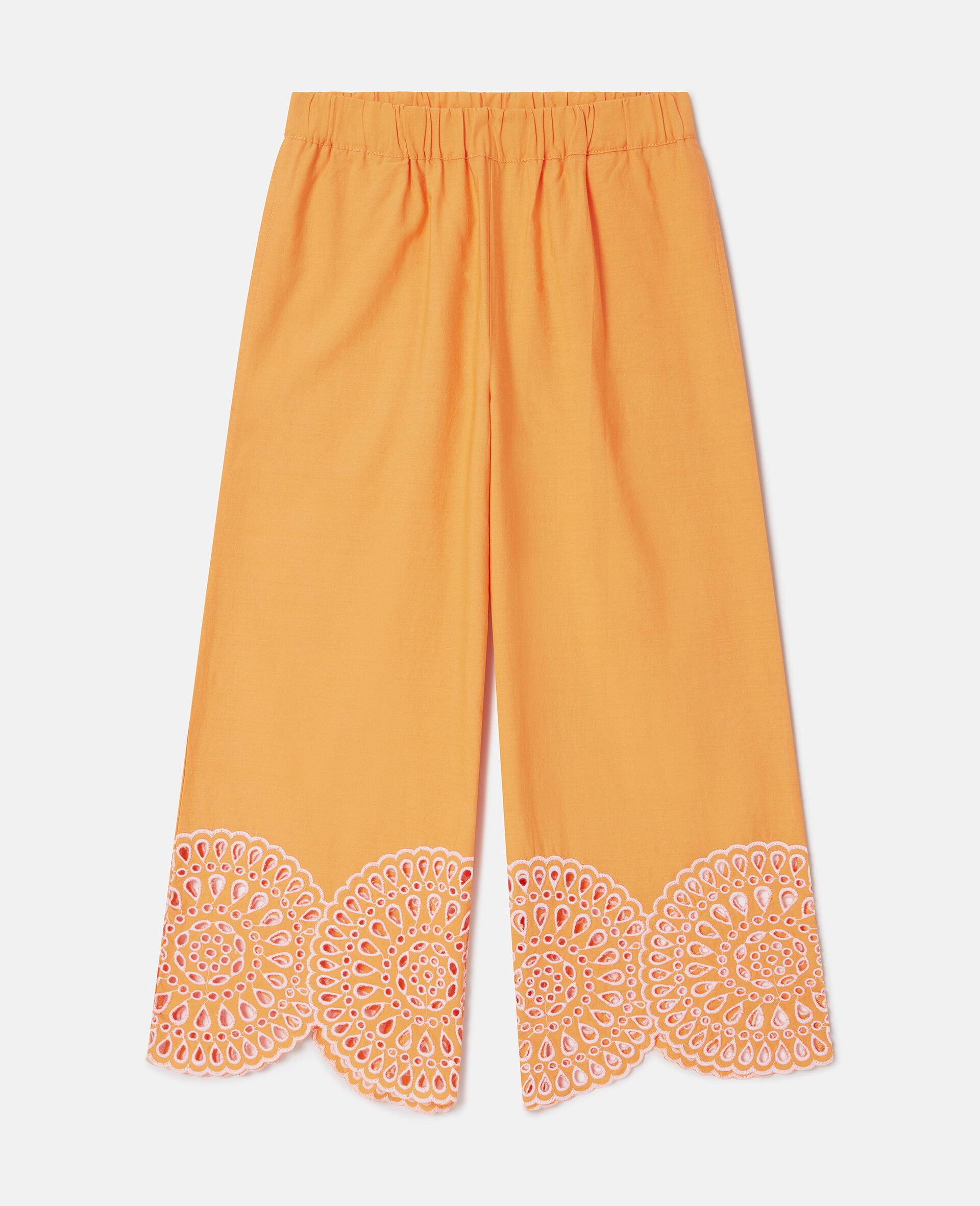 Popeline Statement Cuff Trousers-Orange-medium