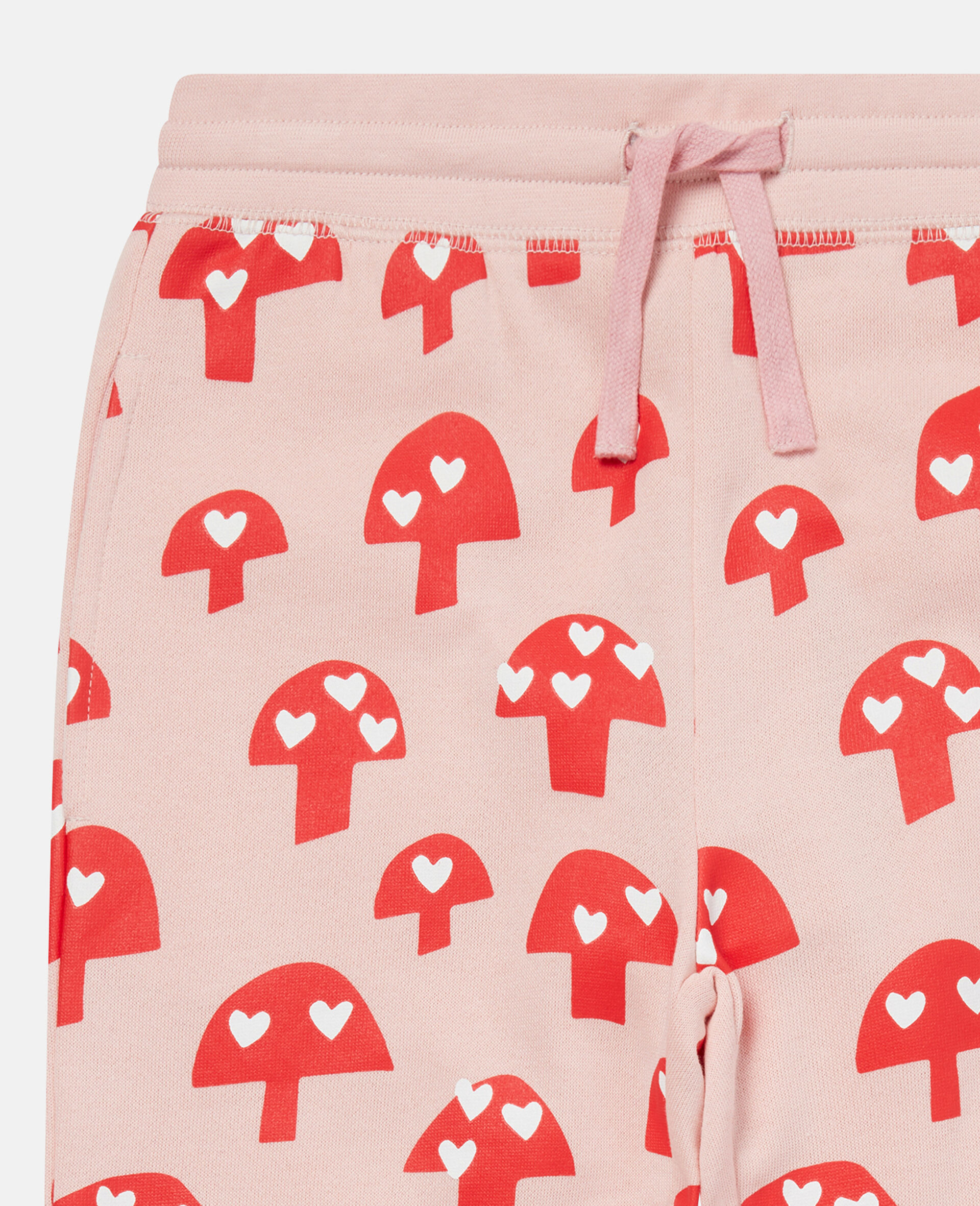 Mushroom Print Fleece Joggers-Pink-large image number 1