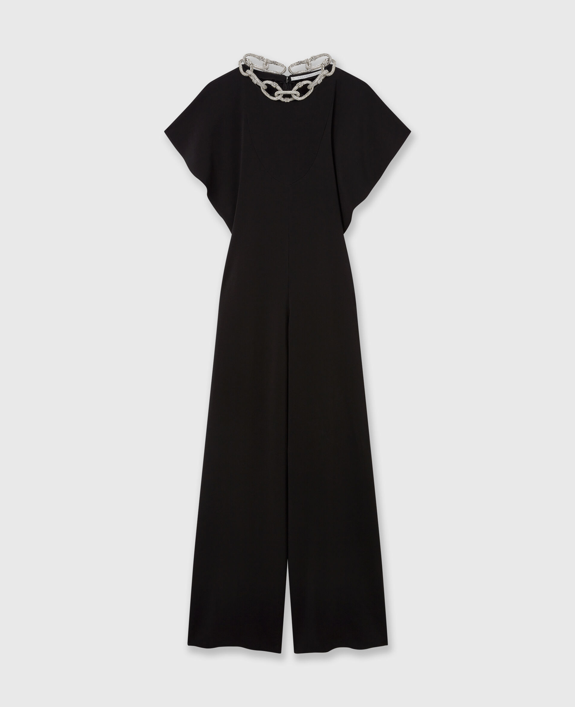 Crystal Chain Maxi Jumpsuit-Black-medium