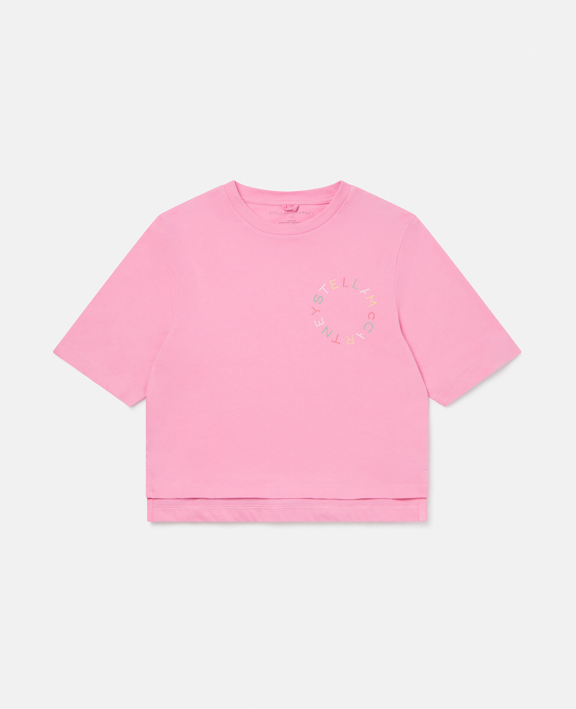 ロゴ オーバーサイズ コットン Tシャツ-ピンク-large image number 0