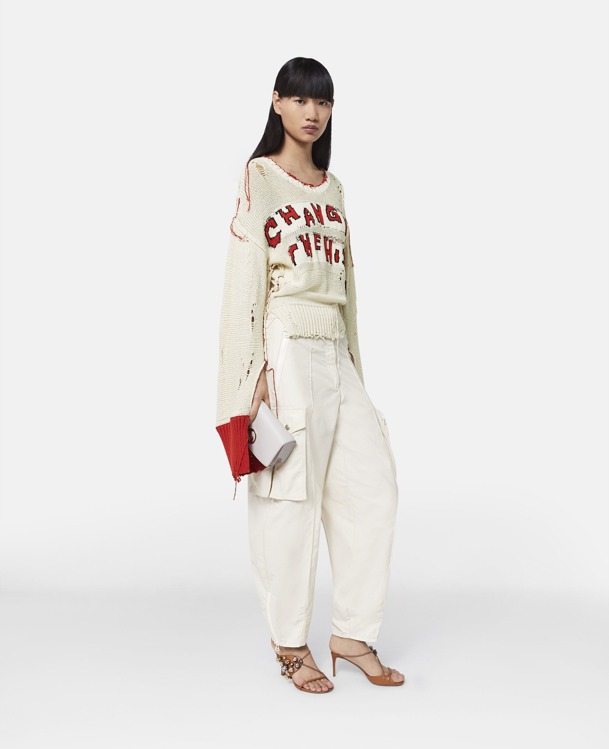 Women Cream/Red 'CHANGE THE HISTORY' Jumper | Stella McCartney US