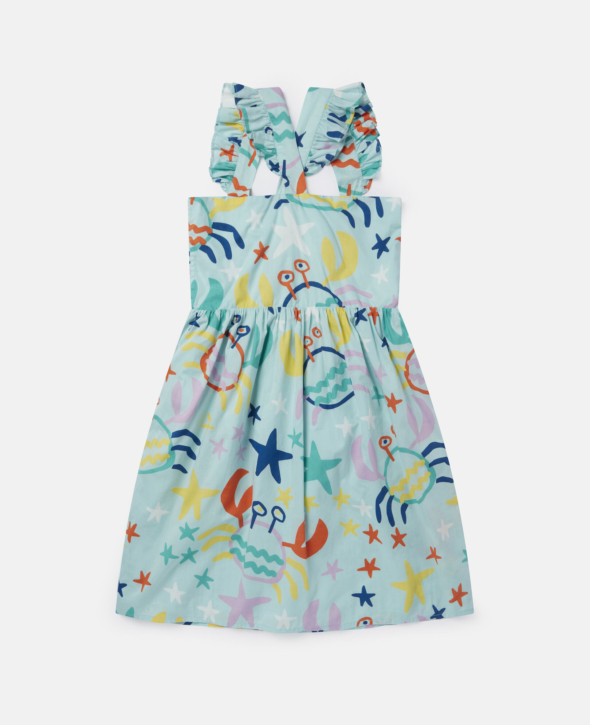 Crab Print Frilled Dress-Multicoloured-large image number 2