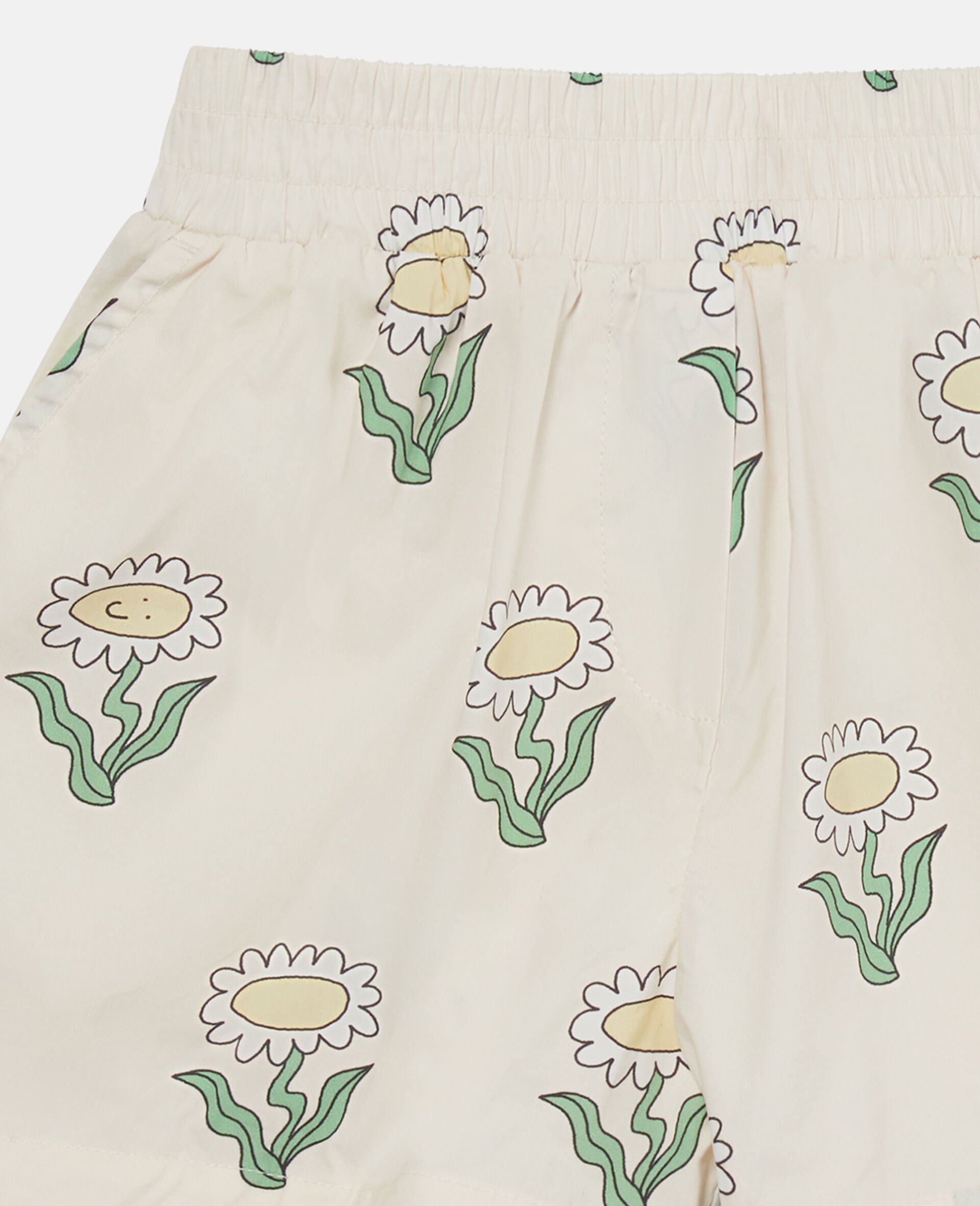 Daisies Elasticated Scalloped-Trim Shorts-Cream-large Daisies Elasticated Scalloped-Trim Shorts-Cream-large image number 1