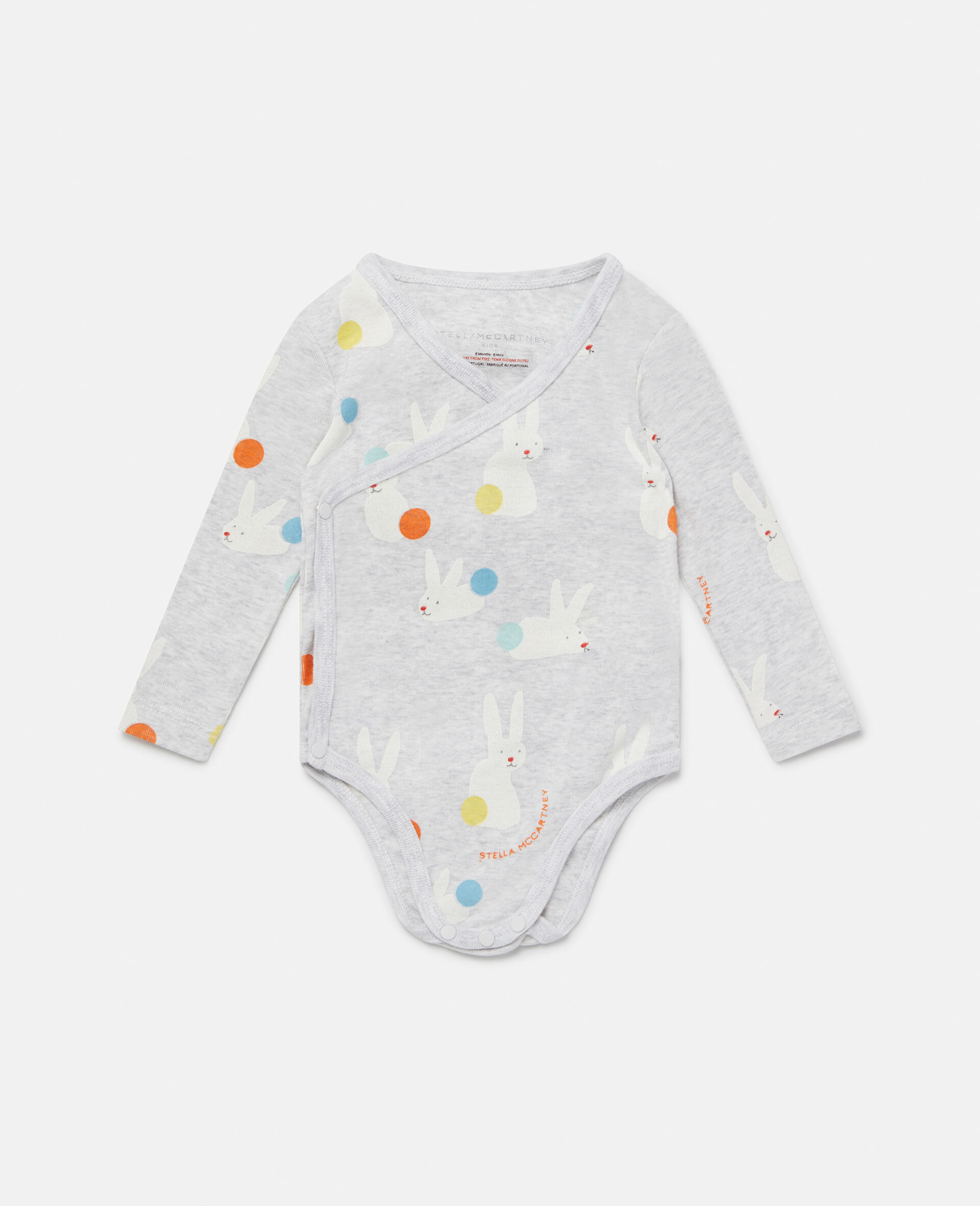 Bunny Print Bodysuit Set-Grey-large image number 1
